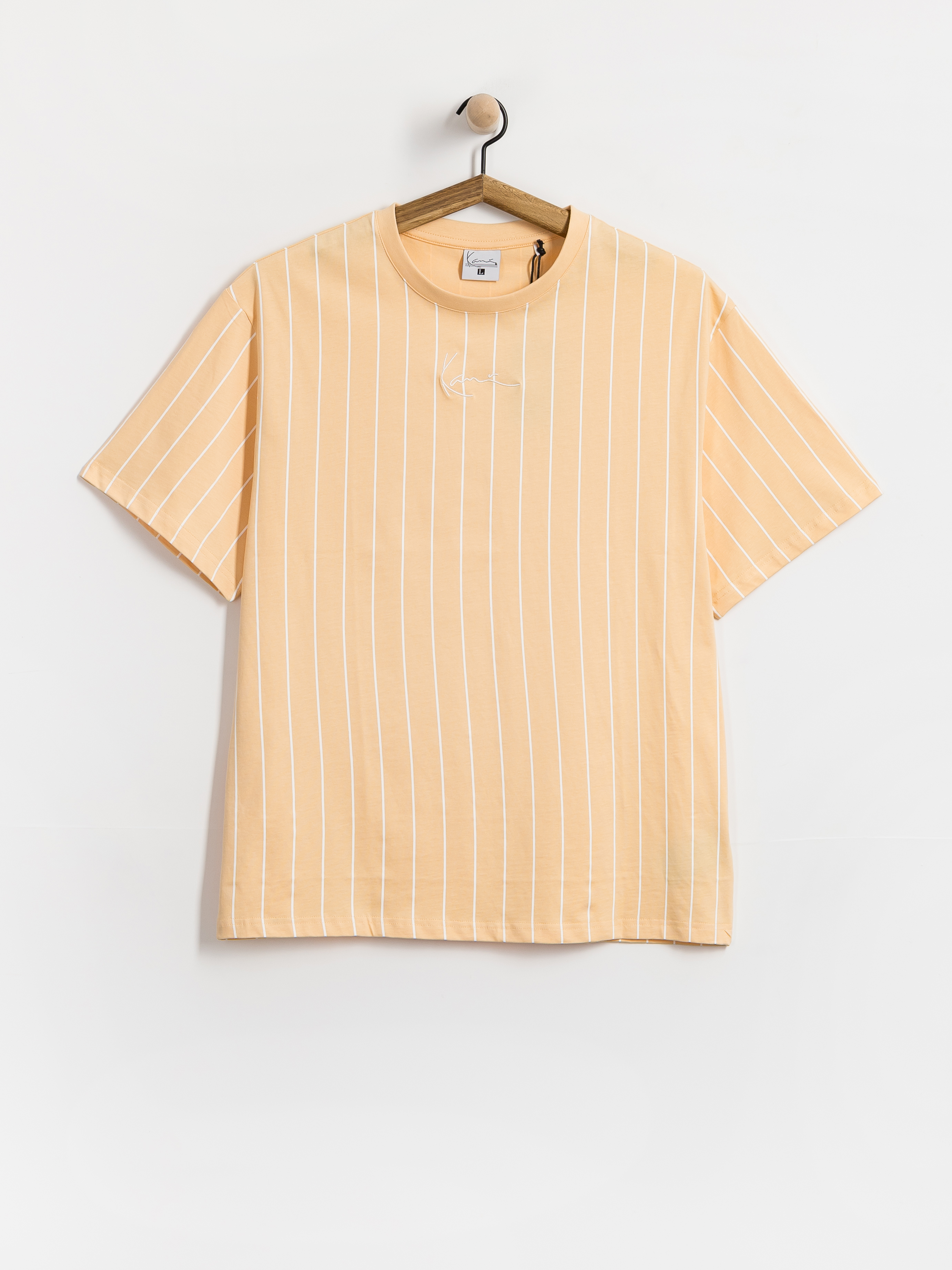 Tricou Karl Kani Small Signature Essential Pinstripe (orange)