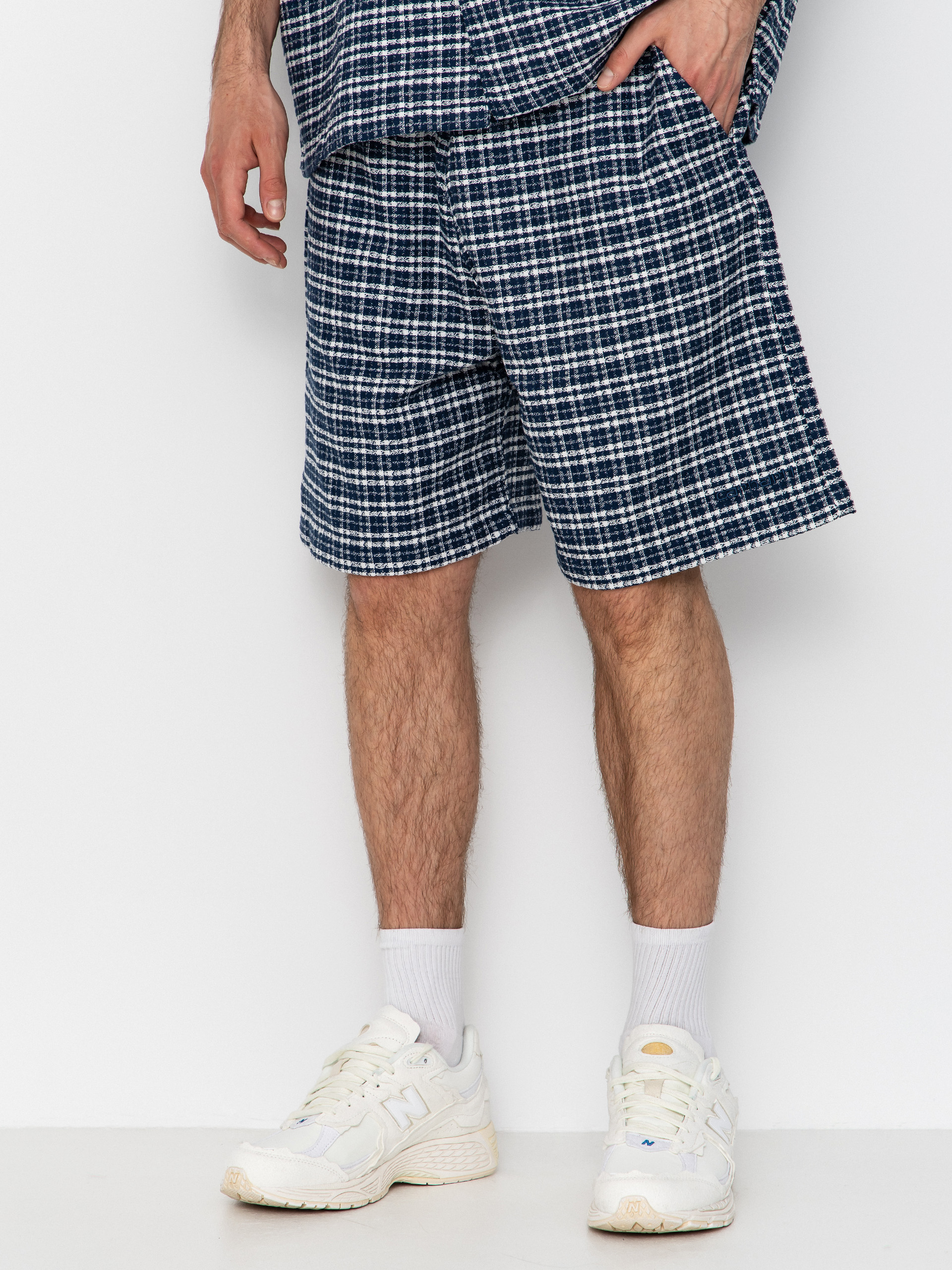 Pantaloni scurți Carhartt WIP Kander (kander check/blue river)