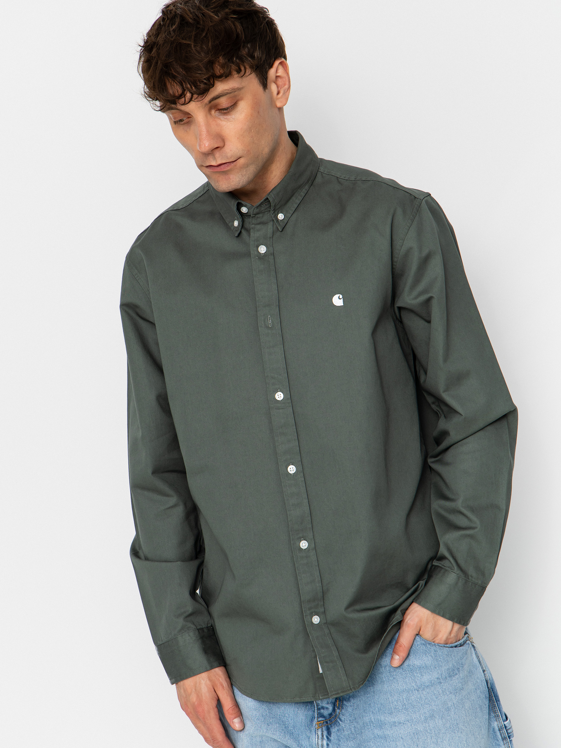 Cămașă Carhartt WIP Madison (velvet green/white)