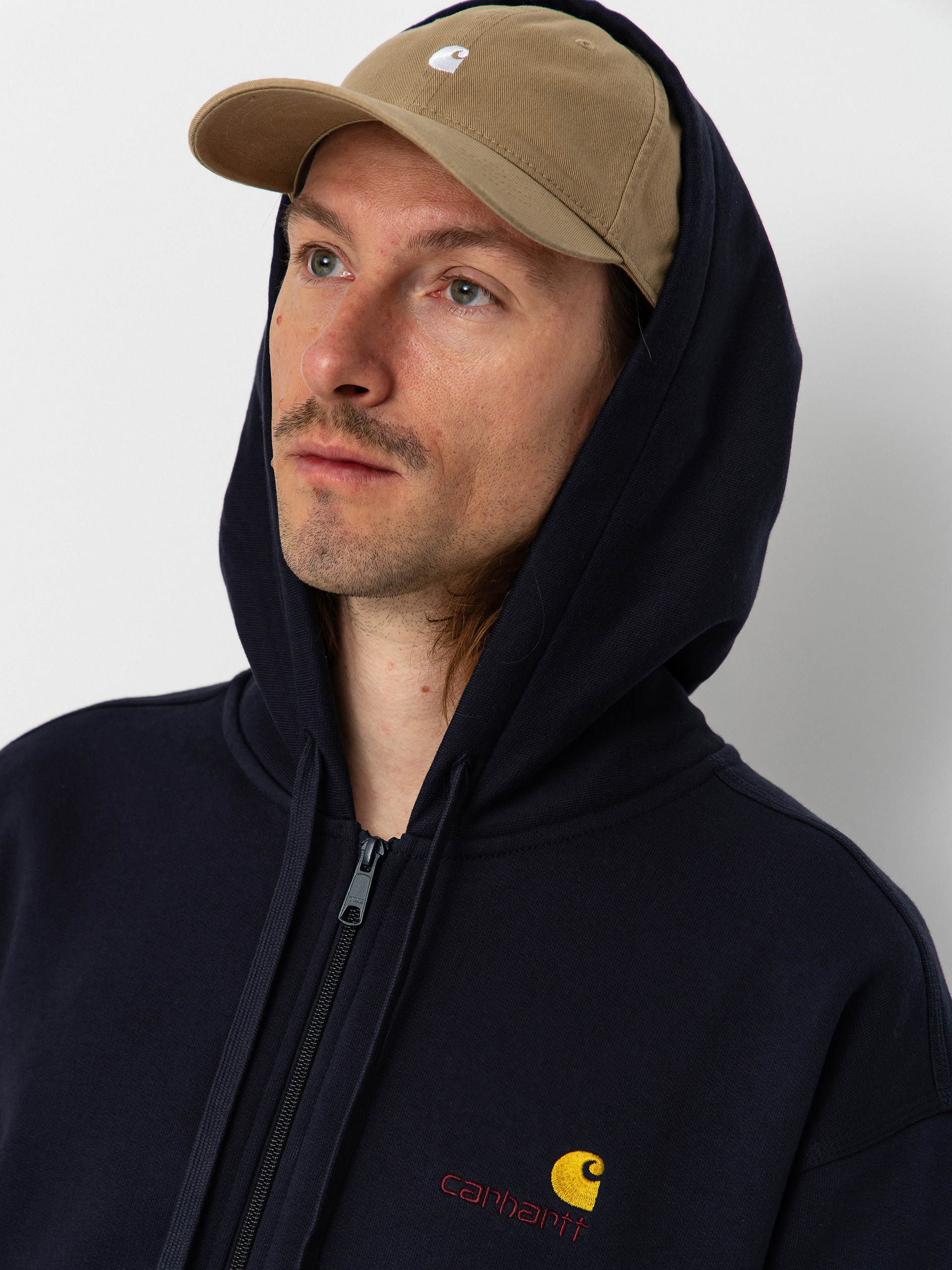 Hanorac cu glugă Carhartt WIP American Script ZHD (deep night)