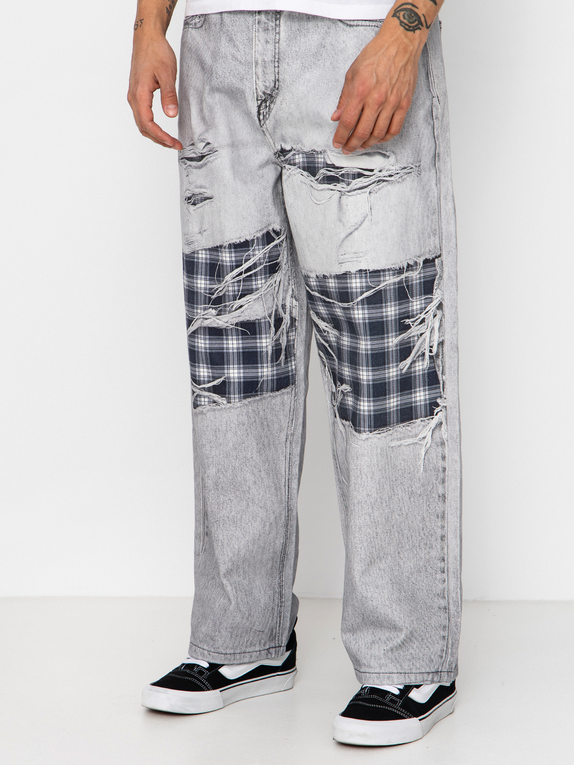 Pantaloni Wasted Paris Trompe L'Oeil Grant (faded grey)