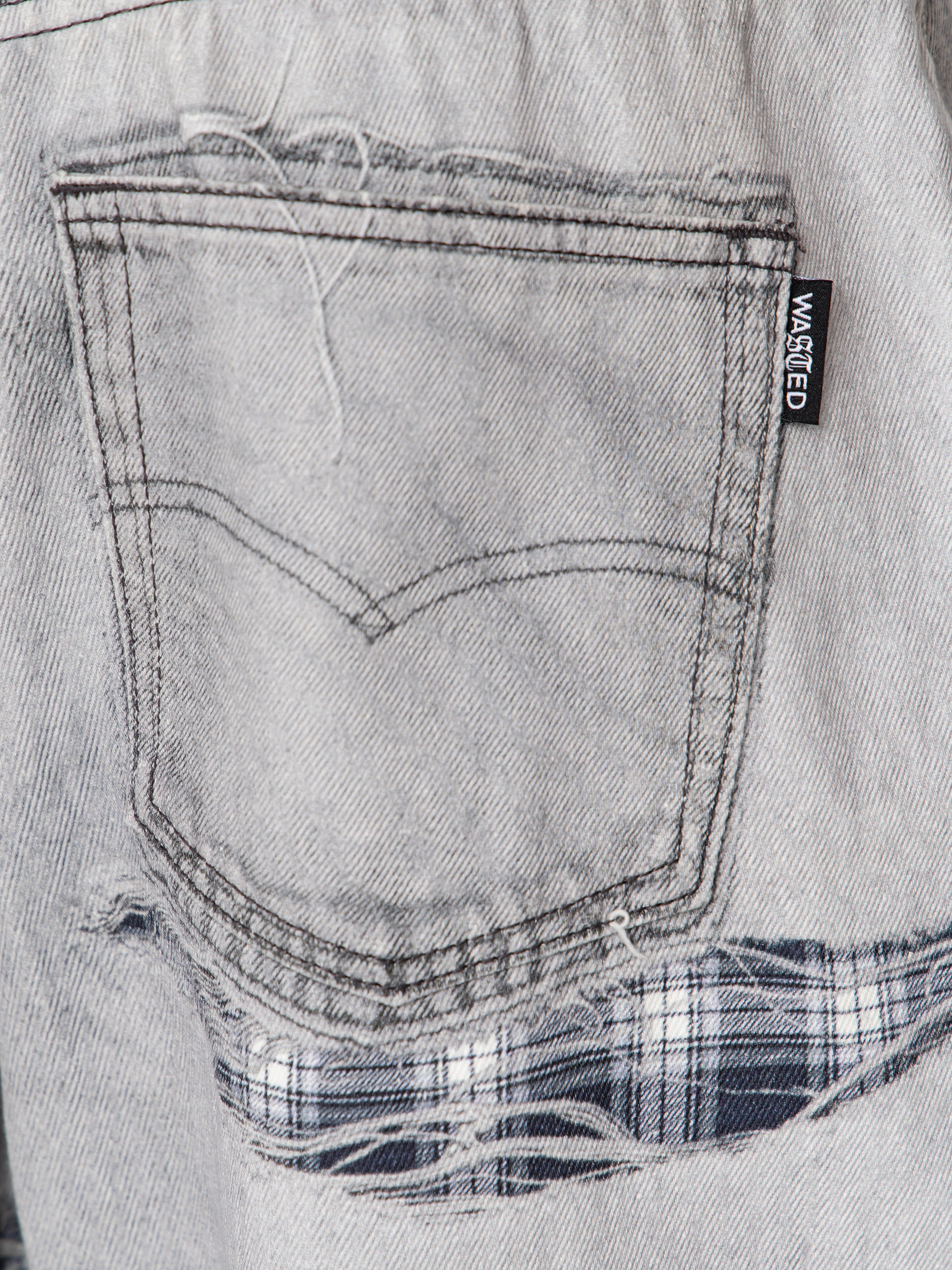 Pantaloni Wasted Paris Trompe L'Oeil Grant (faded grey)