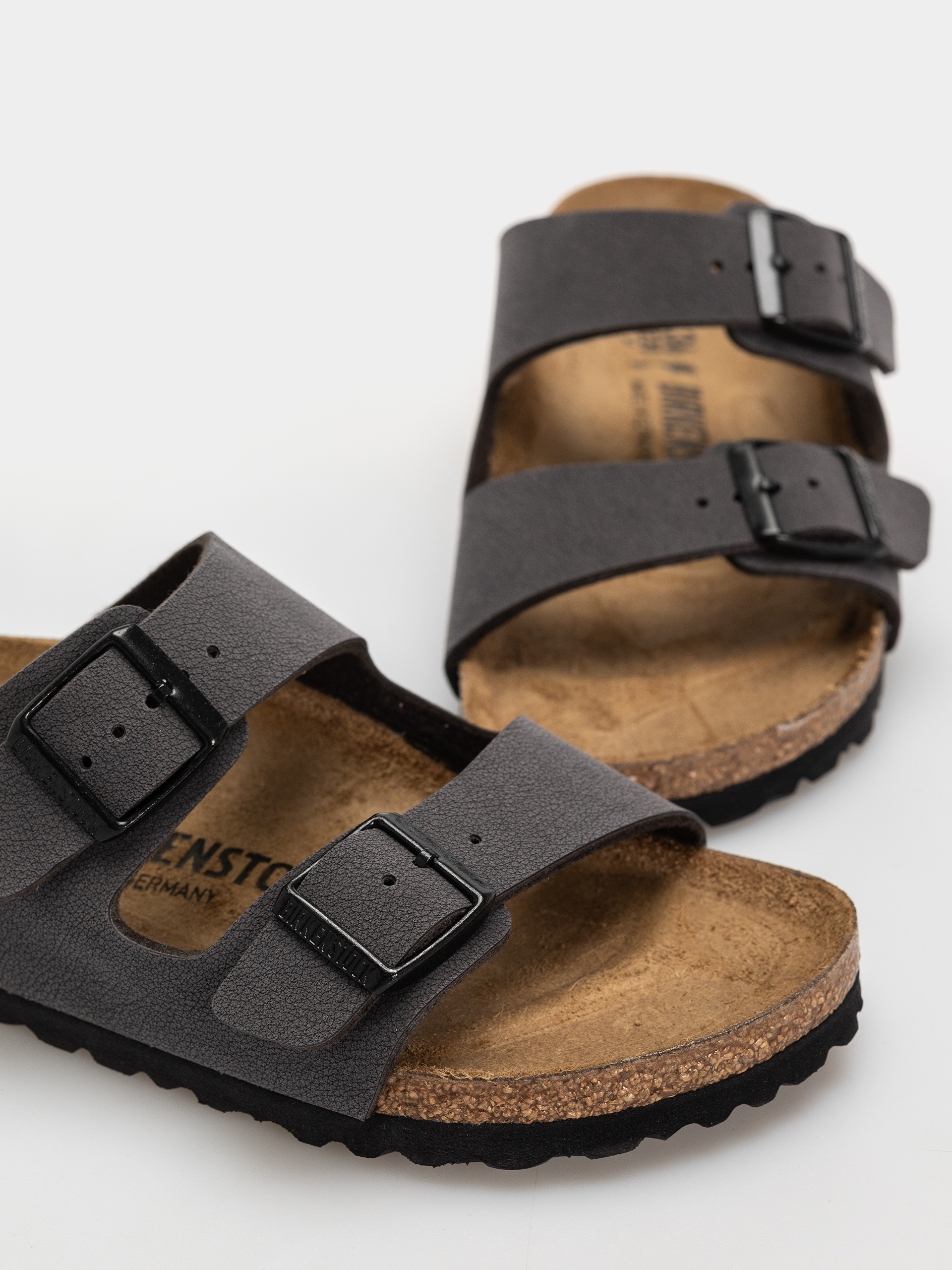 Șlapi Birkenstock Arizona Birkibuc Narrow (velvet gray/black)