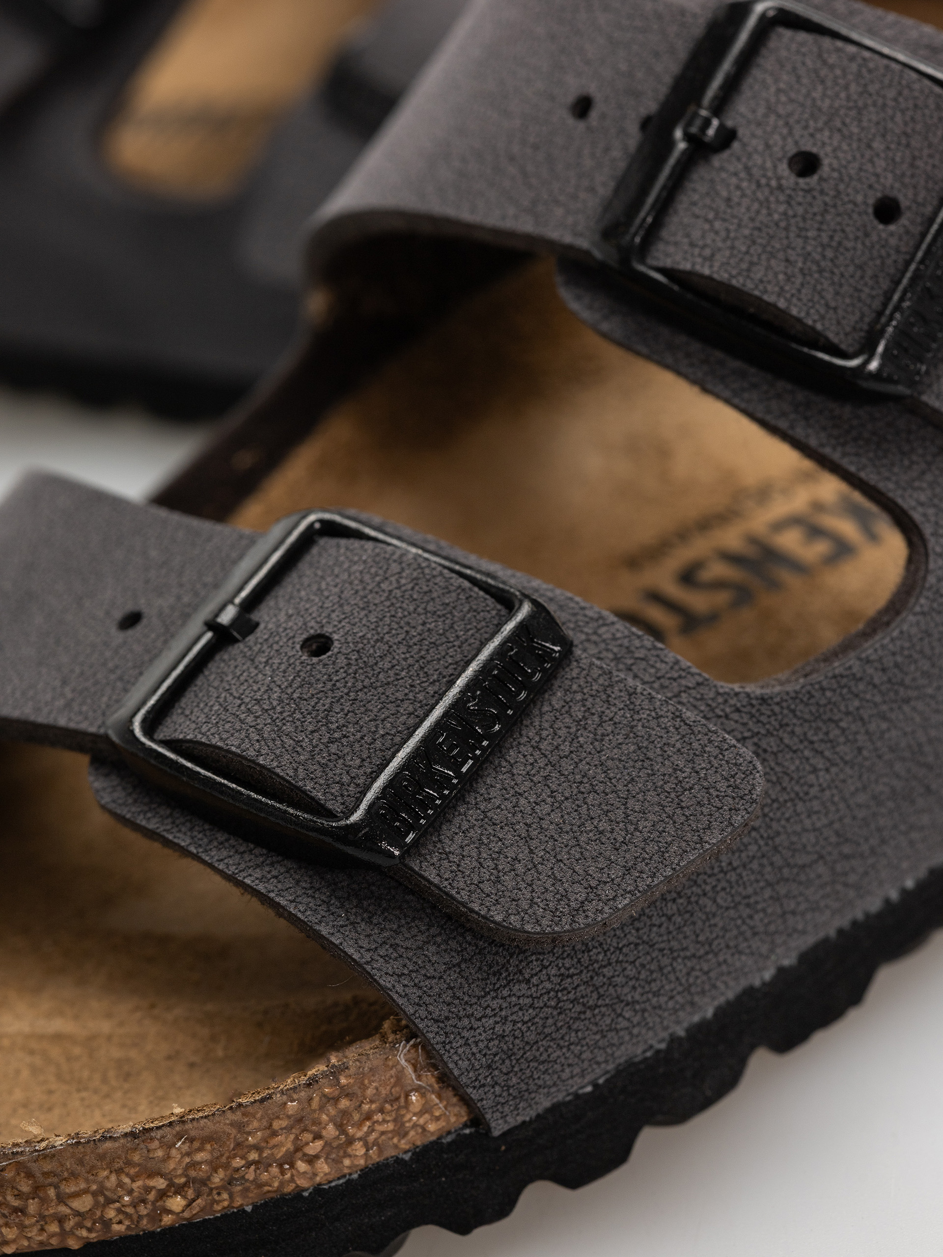 Șlapi Birkenstock Arizona Birkibuc Narrow (velvet gray/black)
