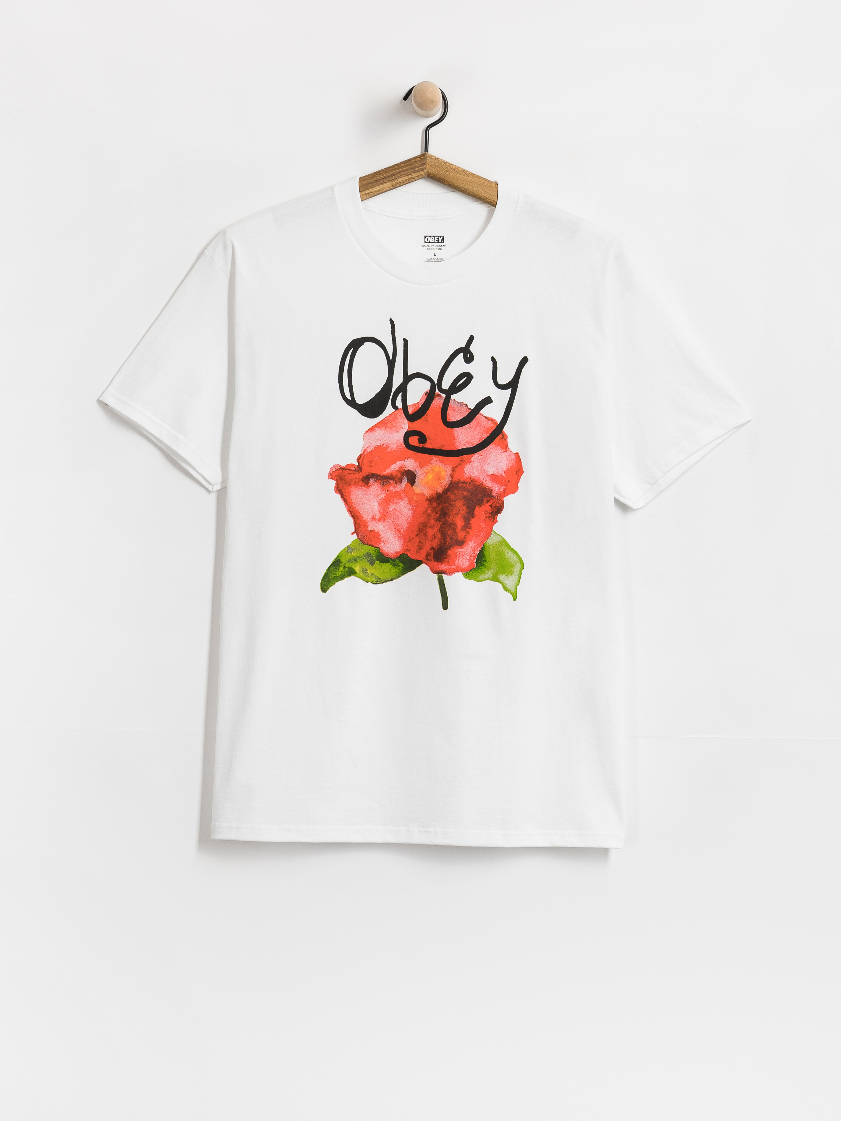 Tricou OBEY Watercolor Poppy (white)