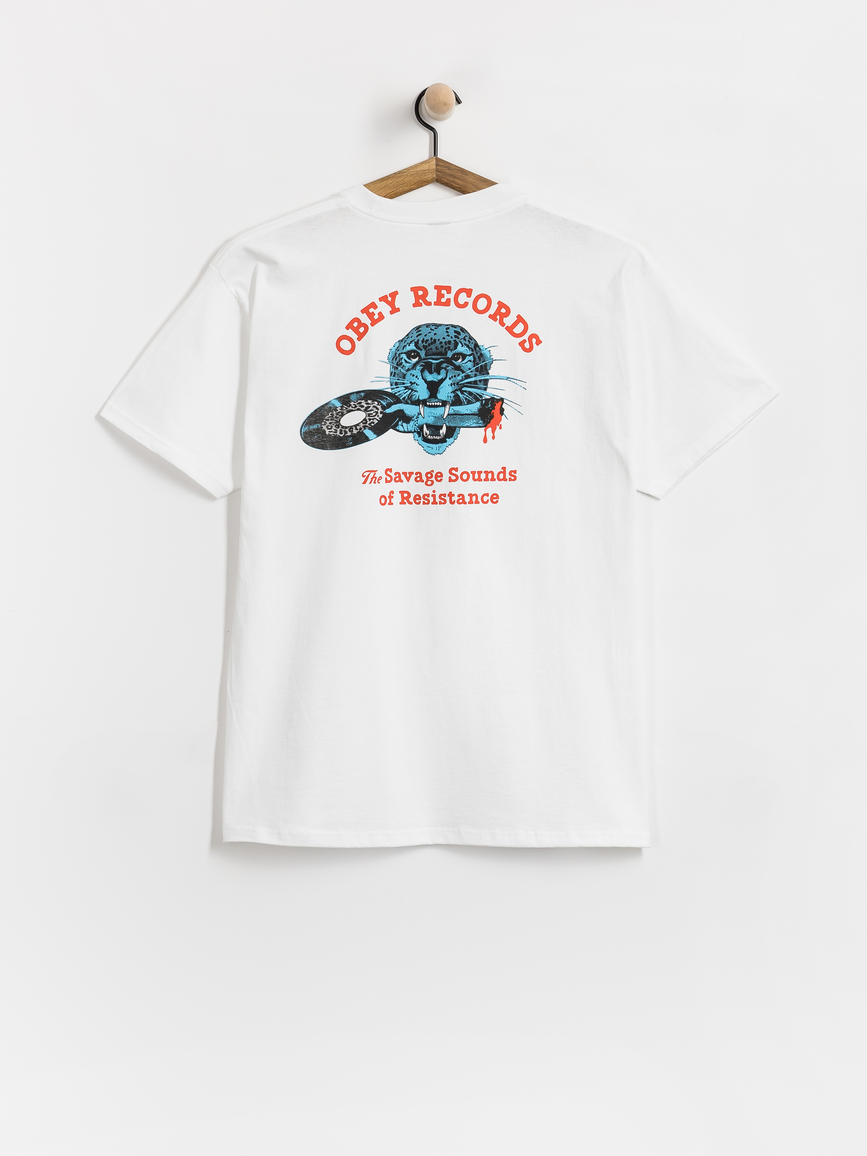 Tricou OBEY Savage Sounds Leopard (white)