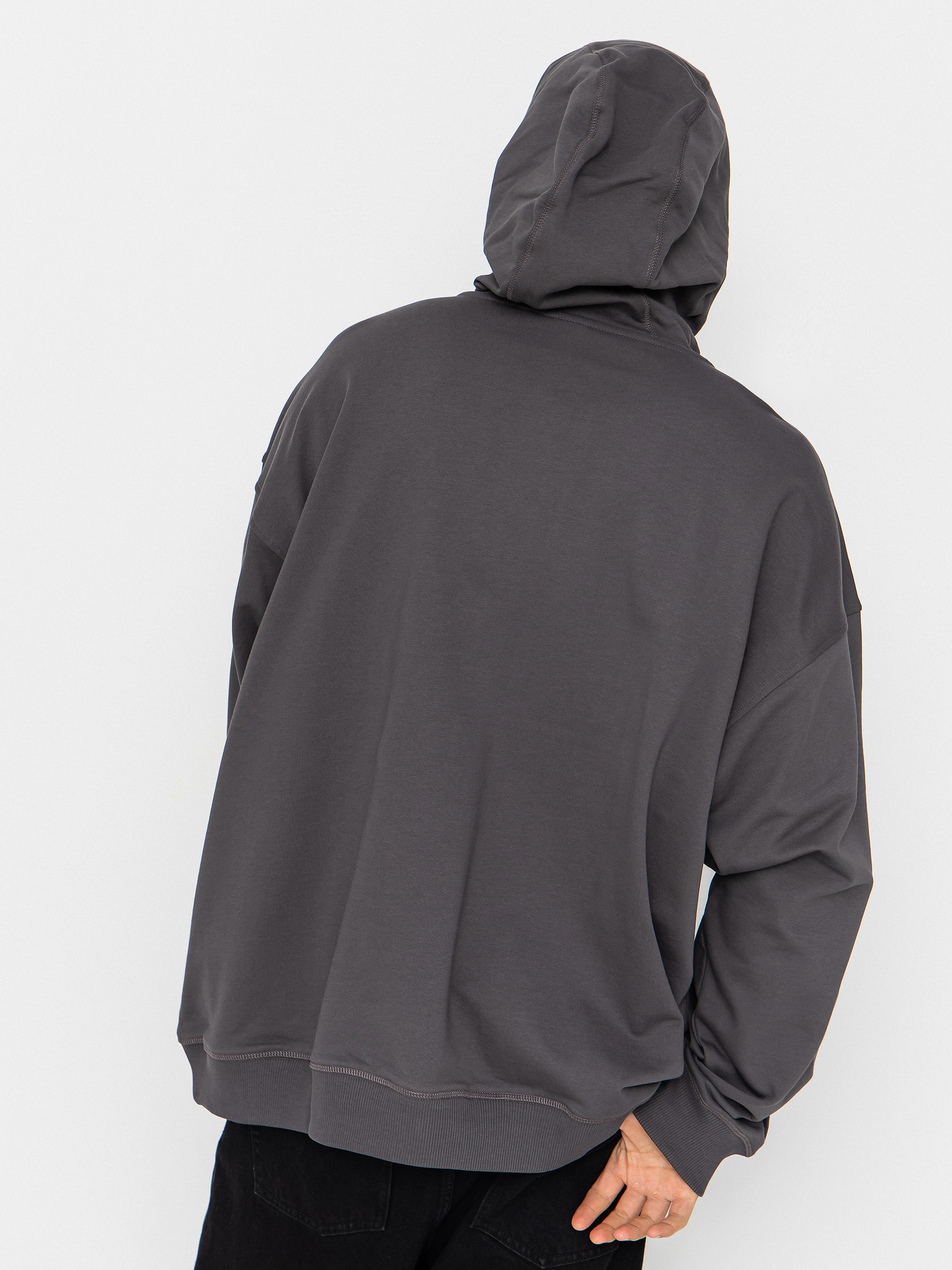 Hanorac cu glugă The North Face Essential Oversize ZHD (anthracite grey)