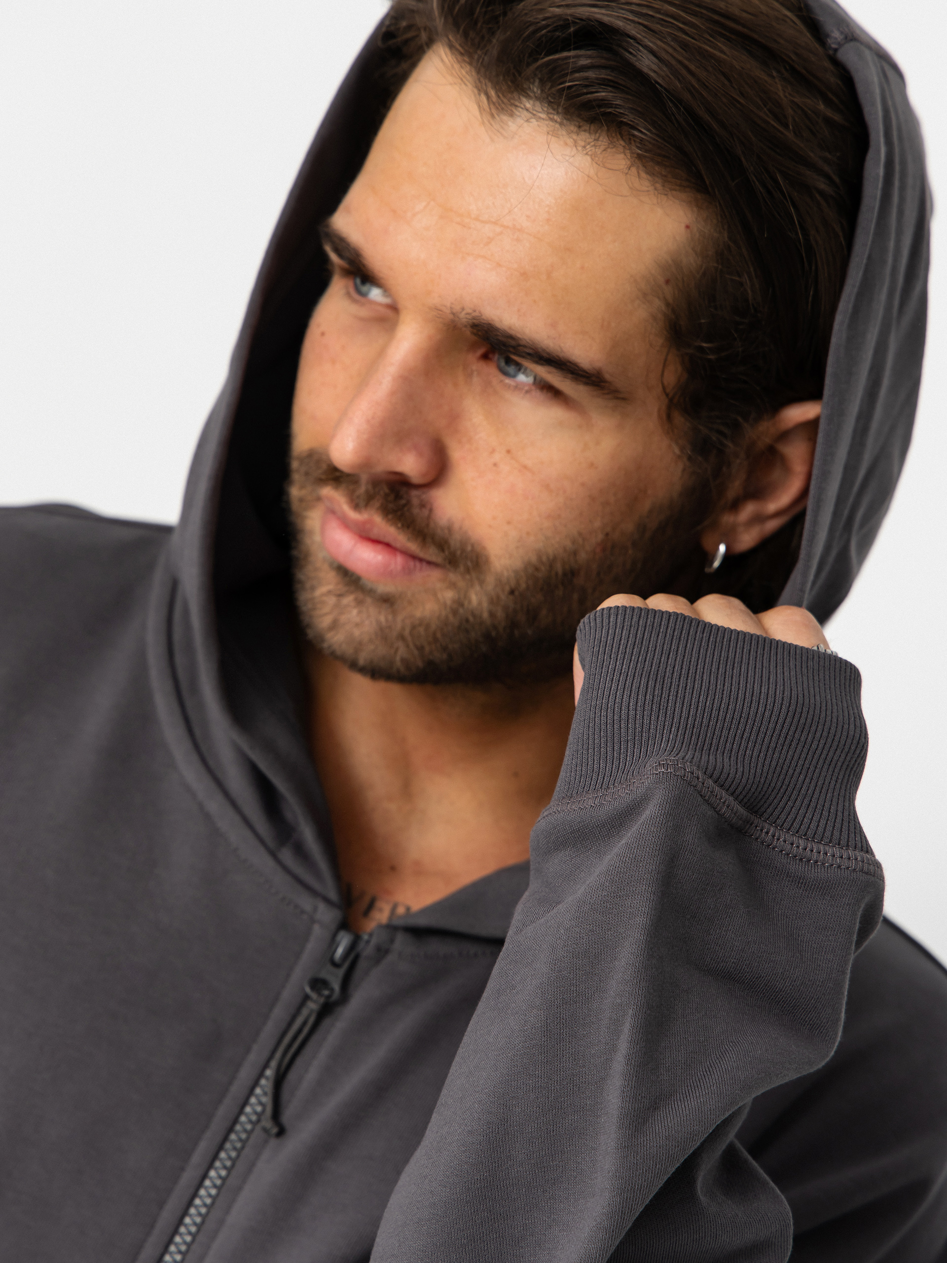 Hanorac cu glugă The North Face Essential Oversize ZHD (anthracite grey)