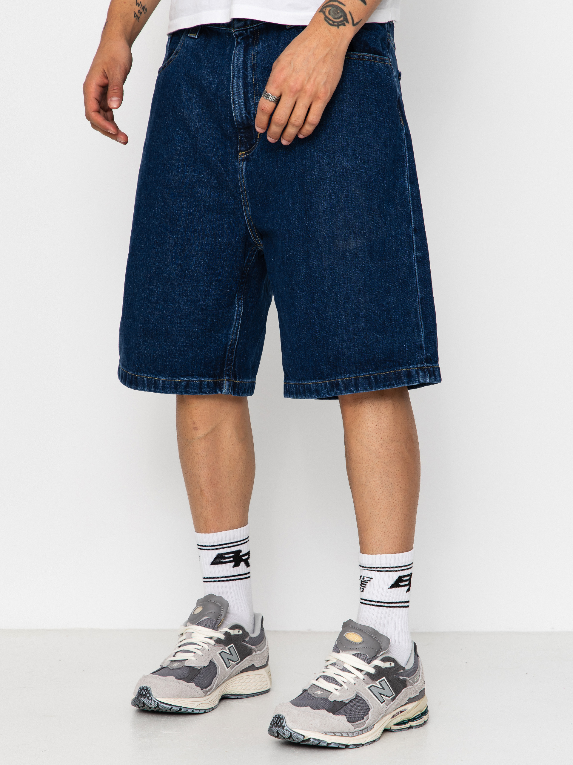 Pantaloni scurți Carhartt WIP Brandon (blue stone washed)