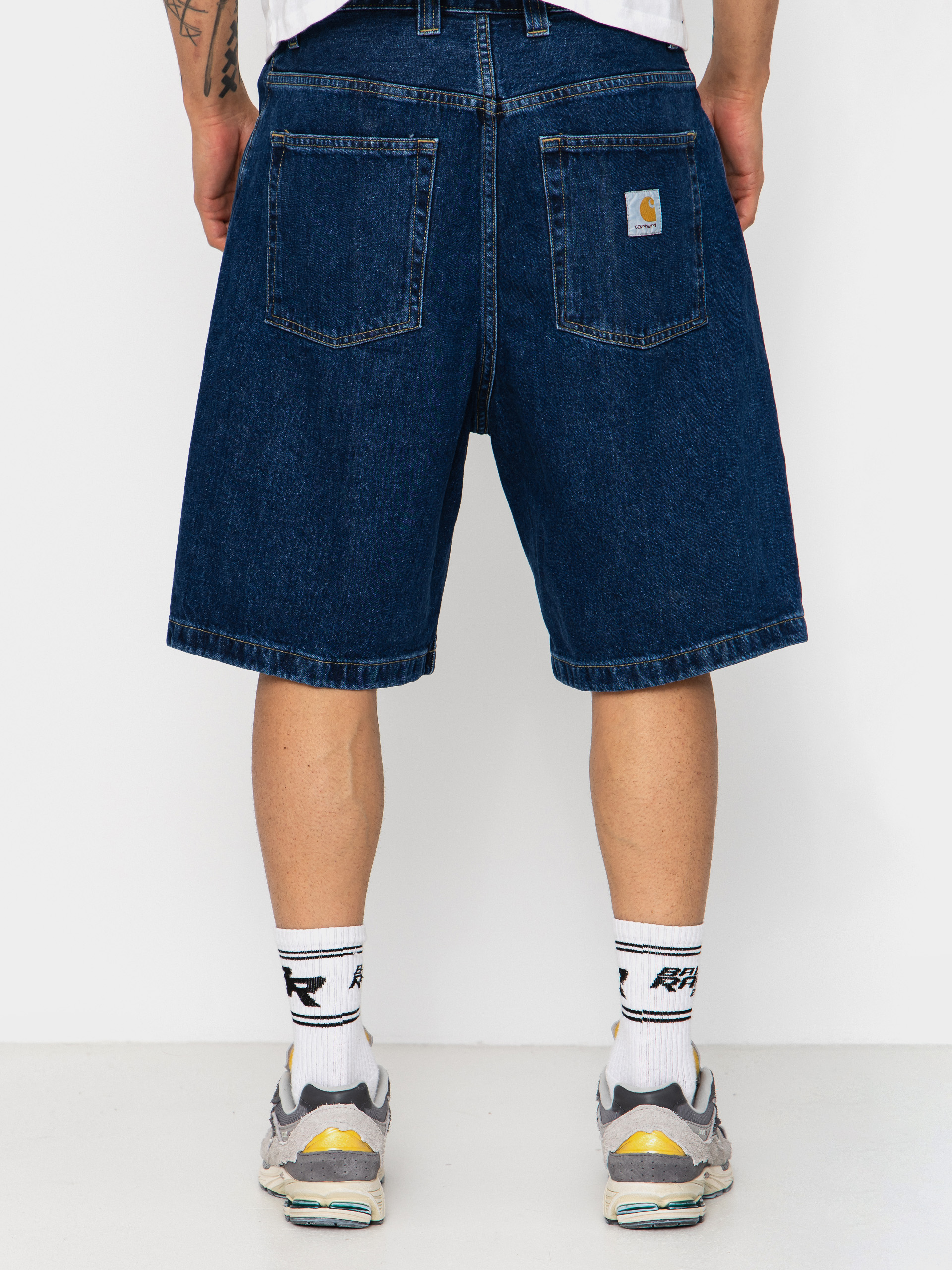 Pantaloni scurți Carhartt WIP Brandon (blue stone washed)