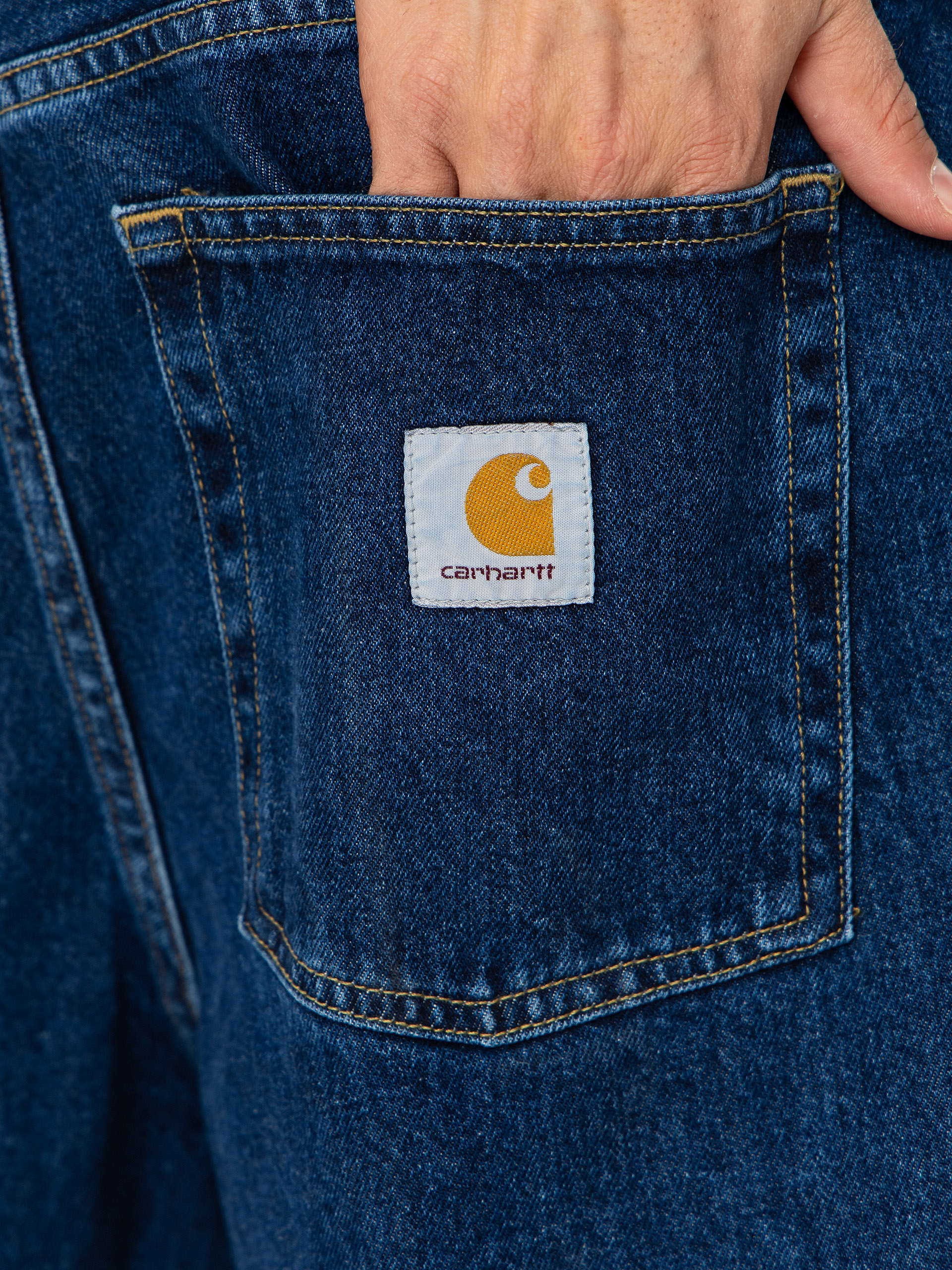 Pantaloni scurți Carhartt WIP Brandon (blue stone washed)