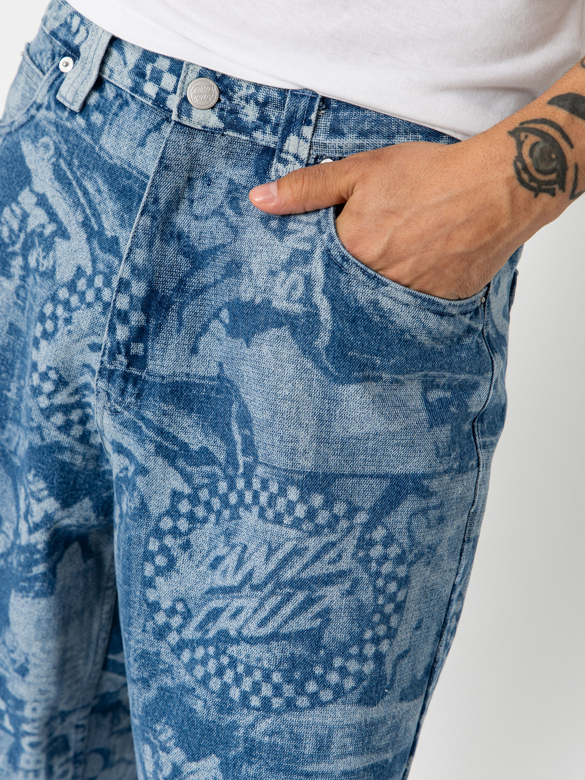 Pantaloni Santa Cruz Big (stonewash collage)