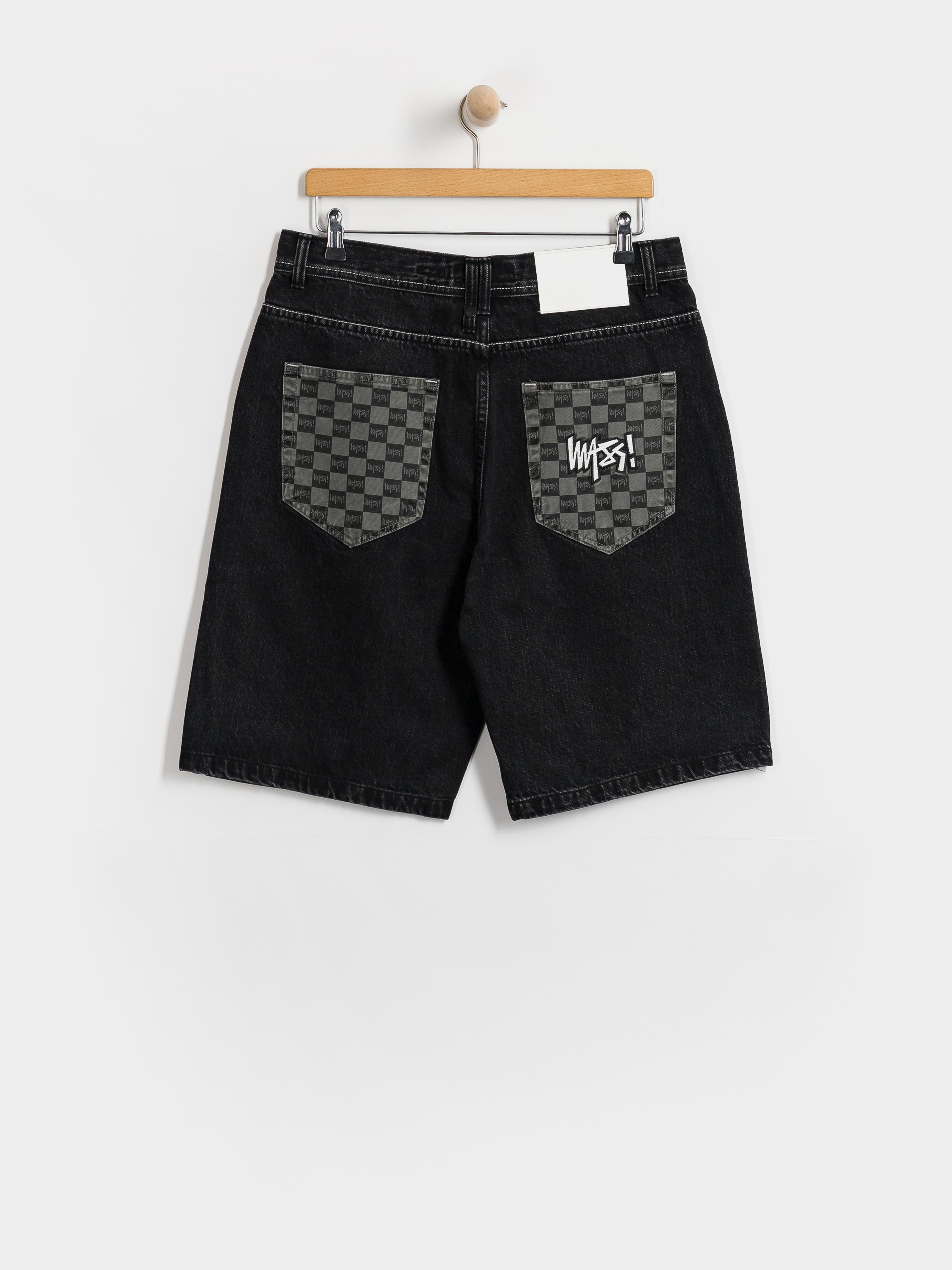 Pantaloni scurți MassDnm Jeans Higher (black washed)