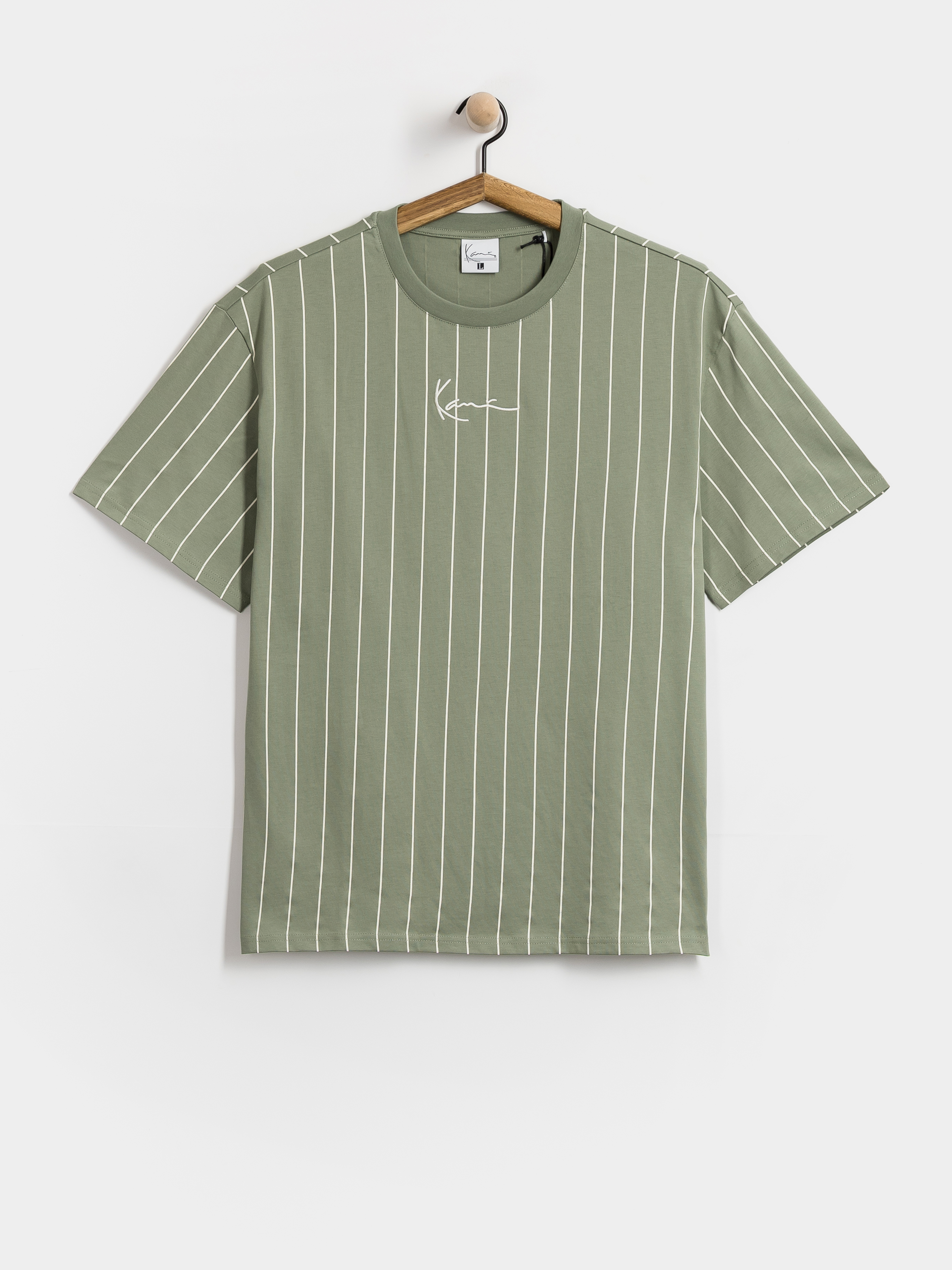 Tricou Karl Kani Small Signature Pinstripe (green)