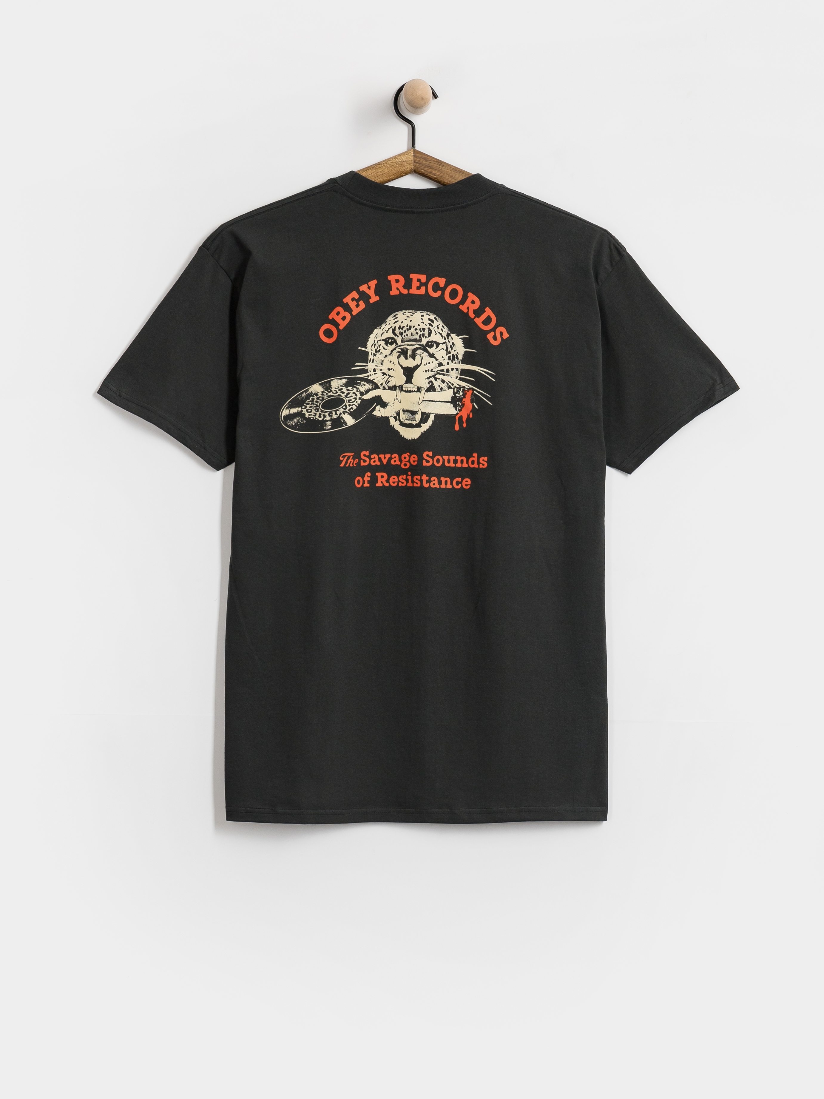 Tricou OBEY Savage Sounds Leopard (vintage black)