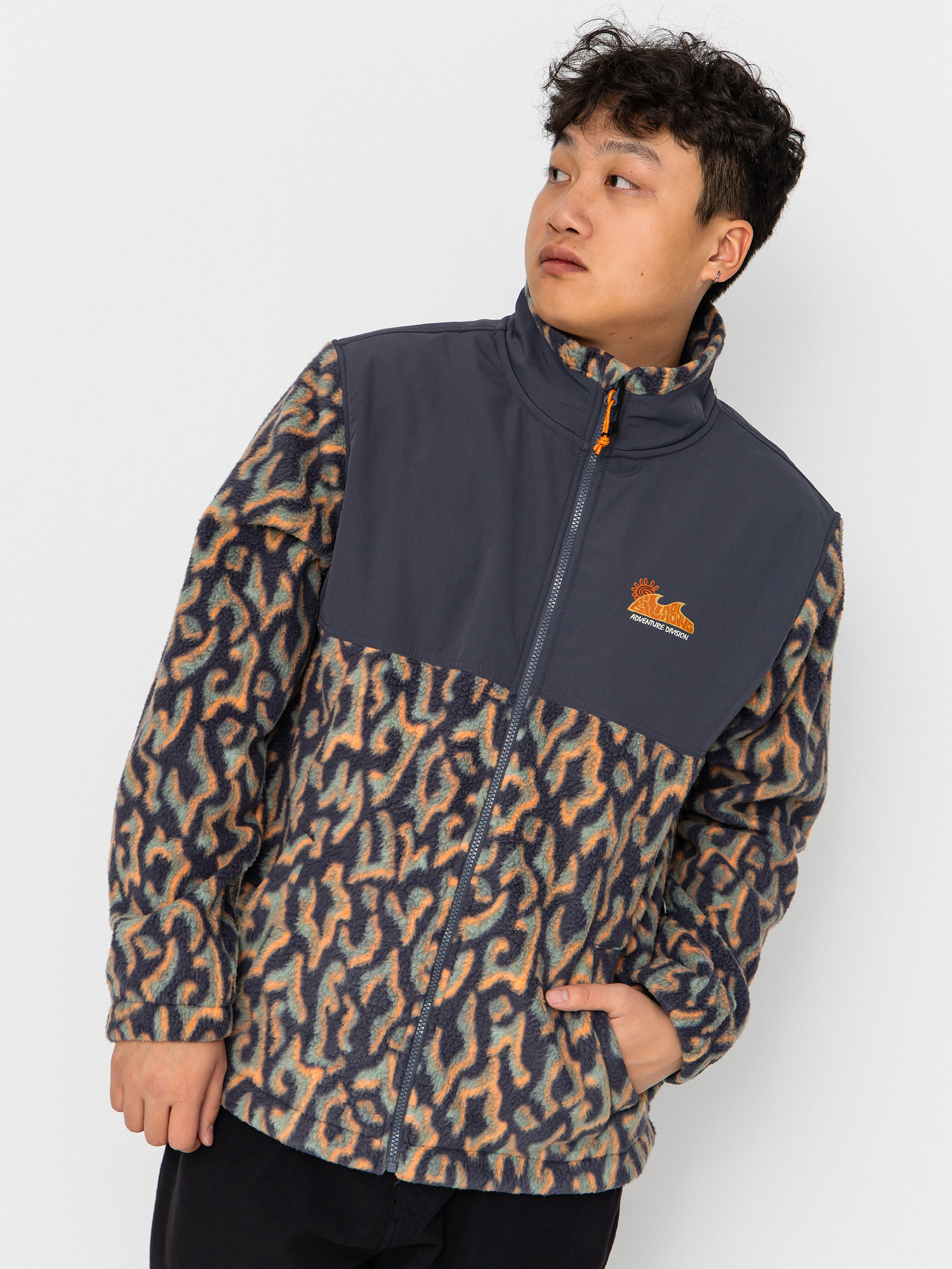 Hanorac din fleece Billabong Boundary Re-Issue (charcoal grey)