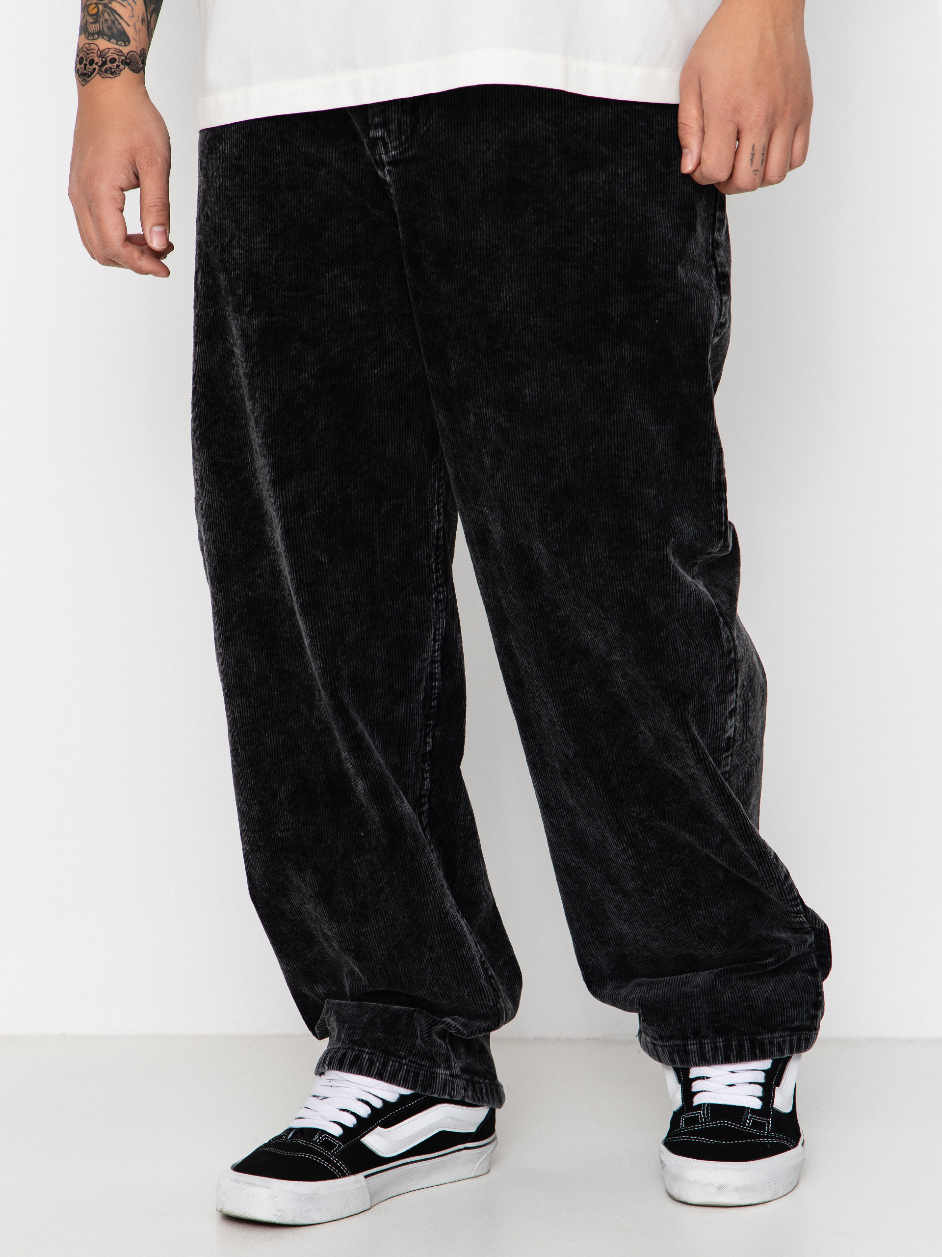 Pantaloni Wasted Paris Faded Corduroy Casper (faded black)