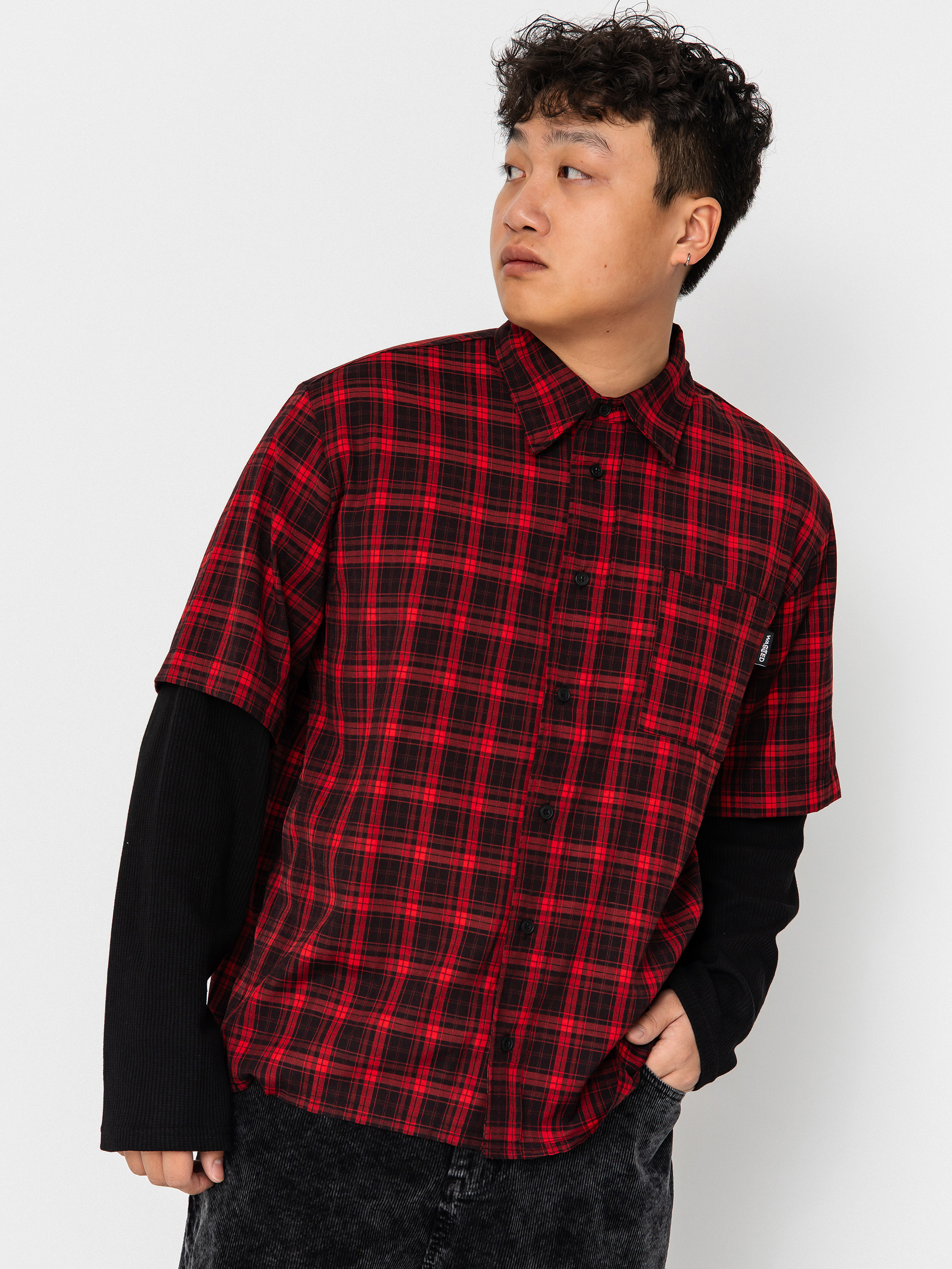 Cămașă Wasted Paris Tartan Age Shirt (fire red/black)