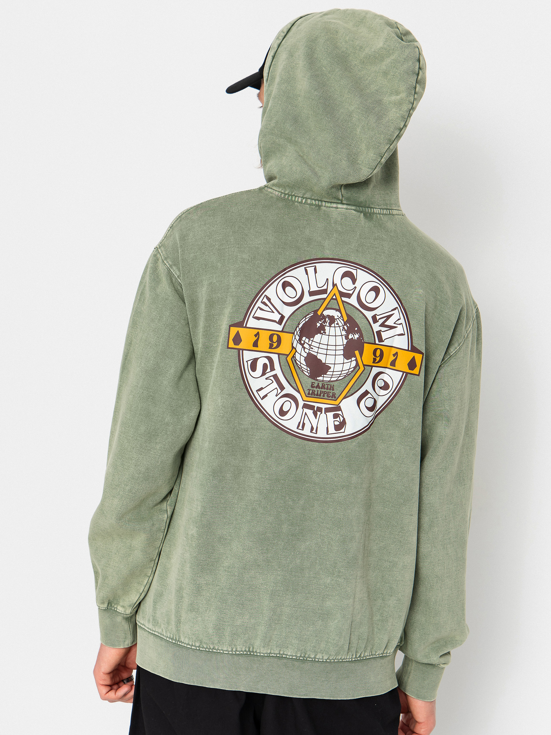 Hanorac cu glugu0103 Volcom Earth Tripper HD (brolive)