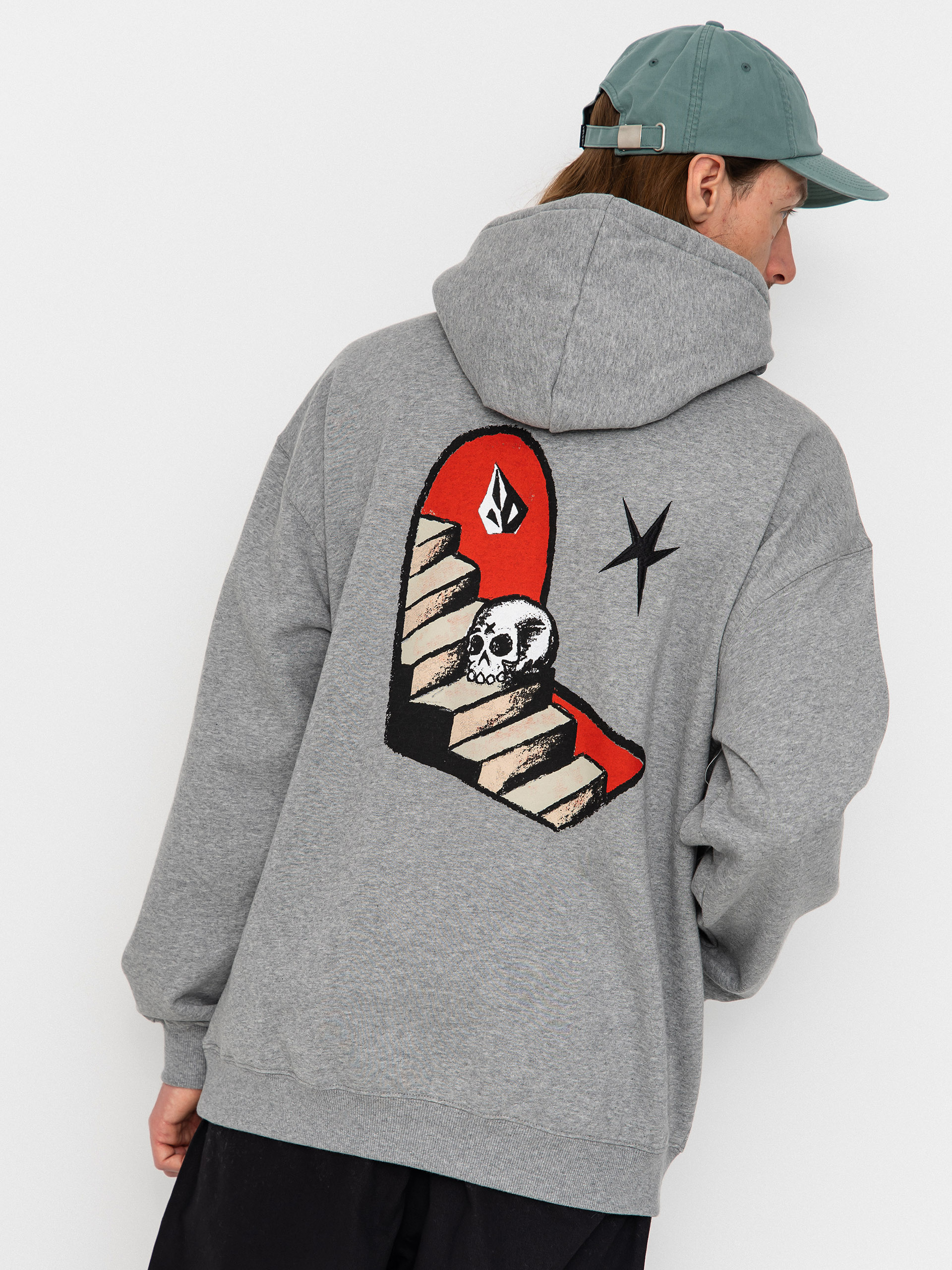 Hanorac cu glugă Volcom Fa Seth Conboy HD (heather grey)