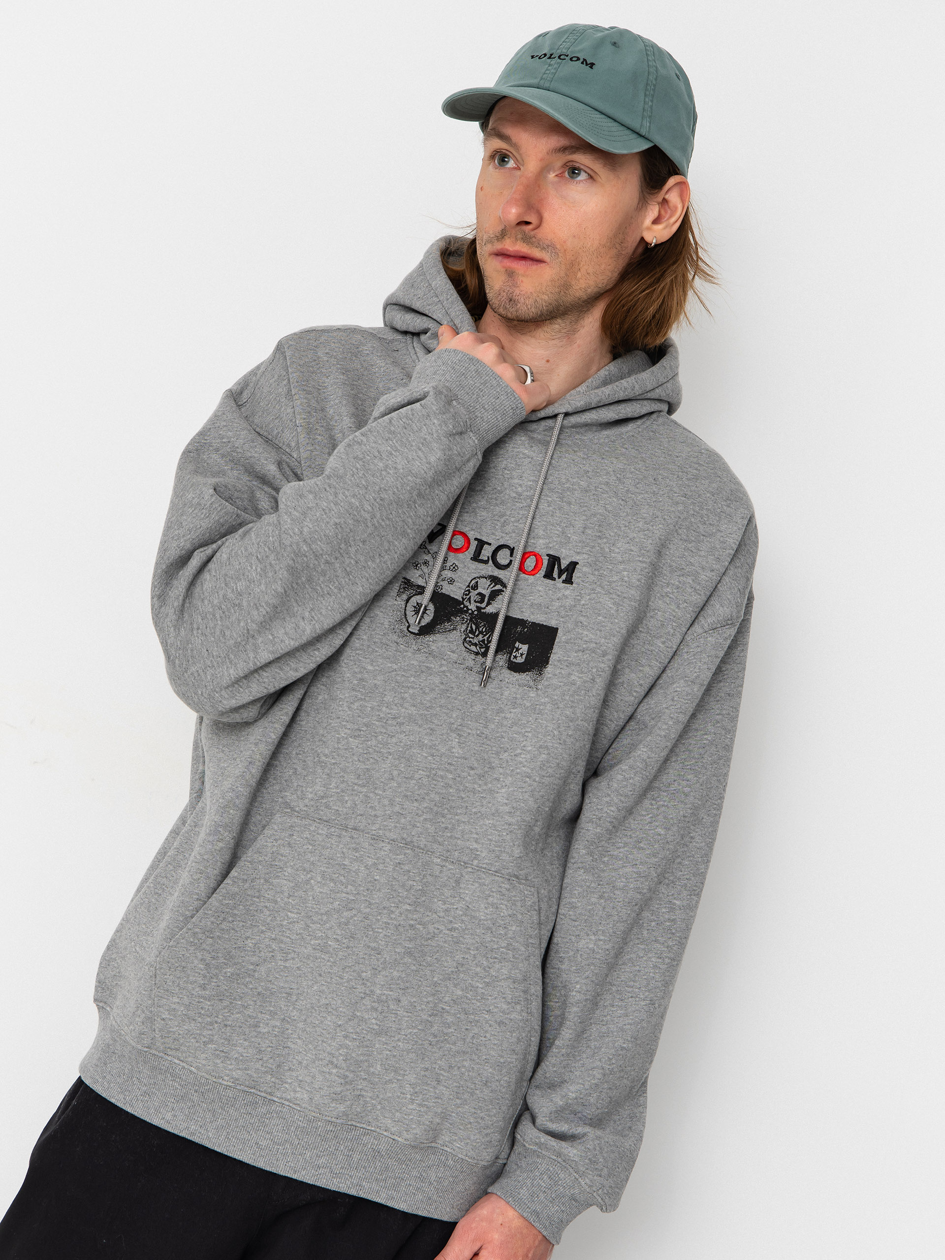 Hanorac cu glugă Volcom Fa Seth Conboy HD (heather grey)