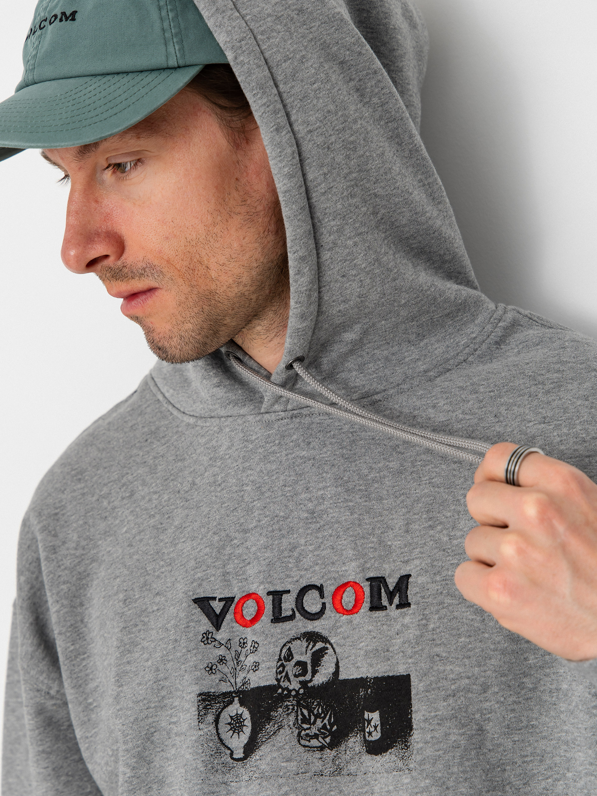 Hanorac cu glugă Volcom Fa Seth Conboy HD (heather grey)
