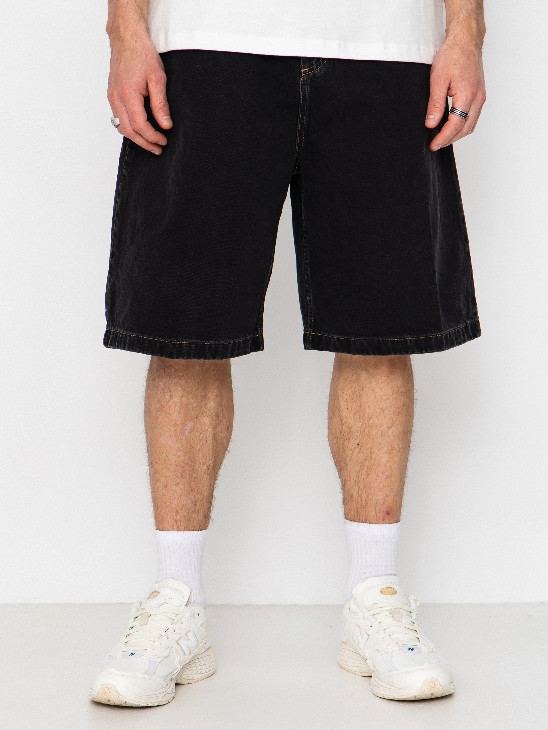 Pantaloni scurți Carhartt WIP Brandon (black stone washed)