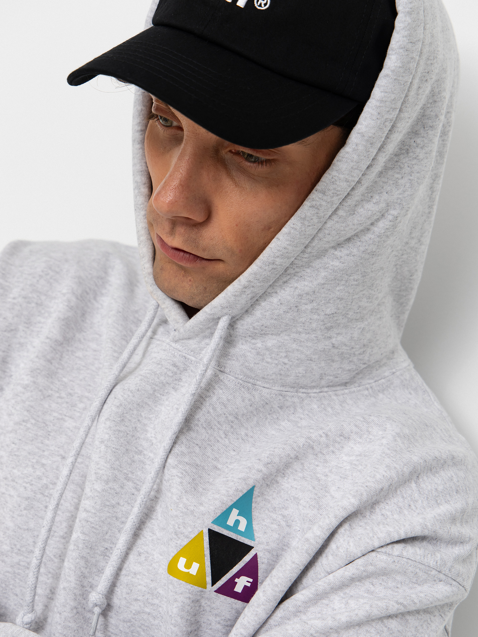 Hanorac cu glugă HUF Prism Tt HD (heather grey)