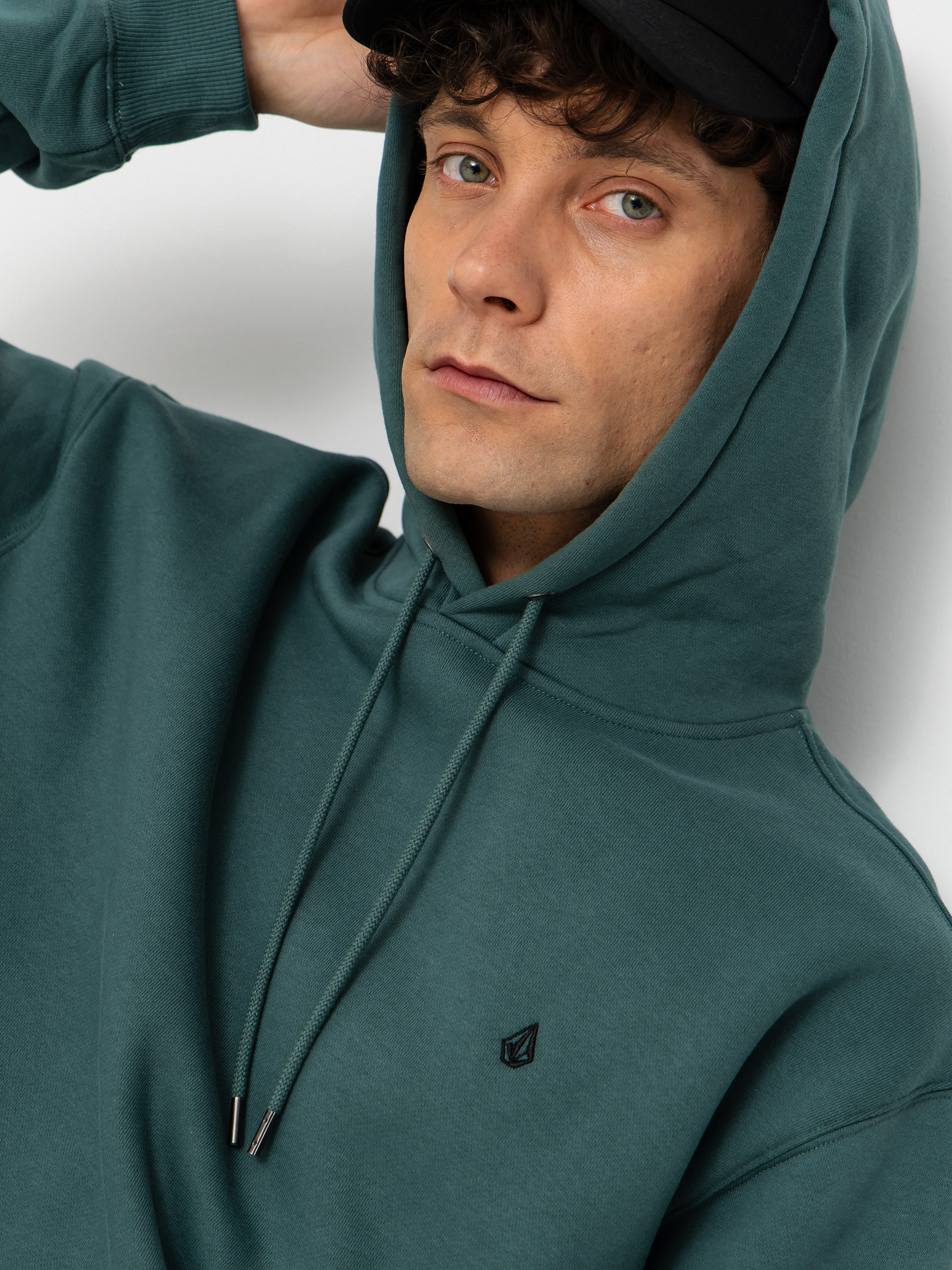Hanorac cu glugă Volcom Single Stone HD (rifle green)