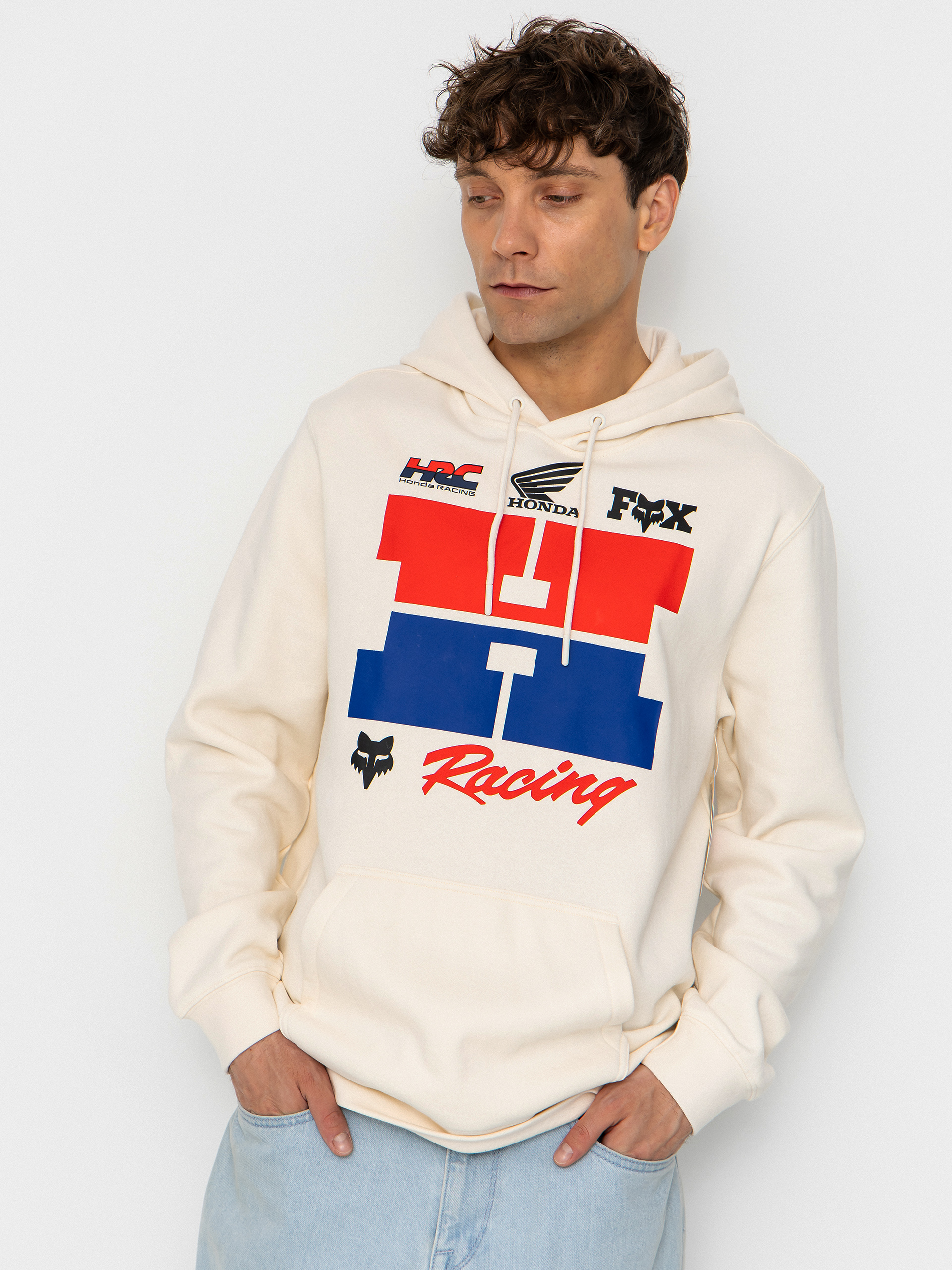 Hanorac cu glugu0103 Fox Honda HD (off white)