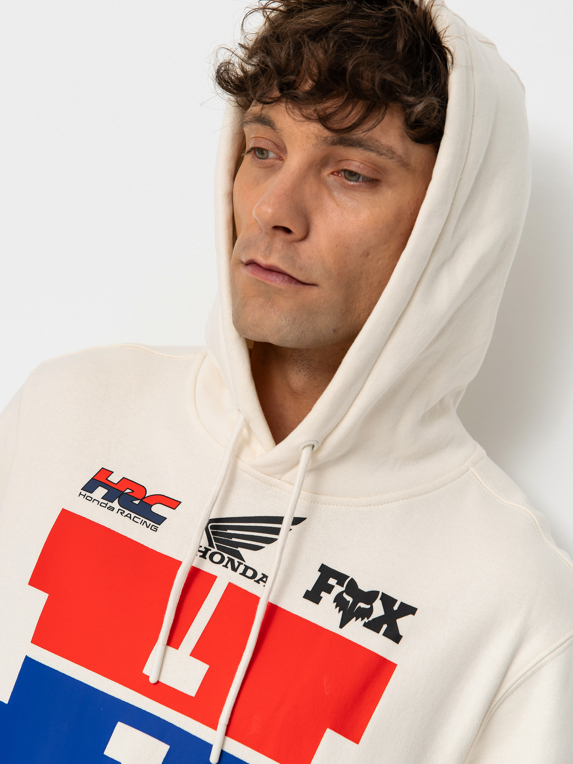 Hanorac cu glugă Fox Honda HD (off white)