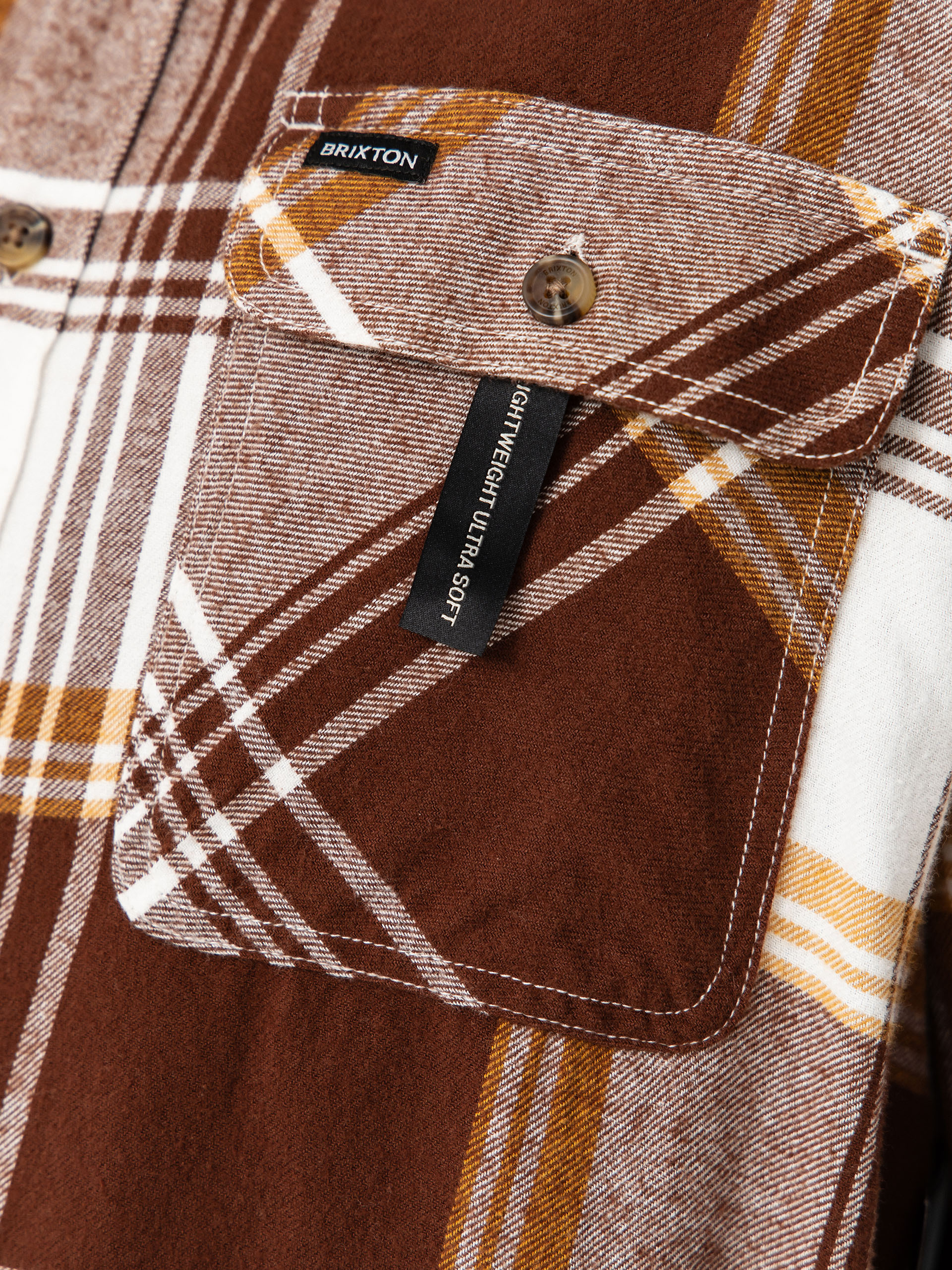 Cămașă Brixton Bowery Lw Ultra Flannel (chocolate/off white)