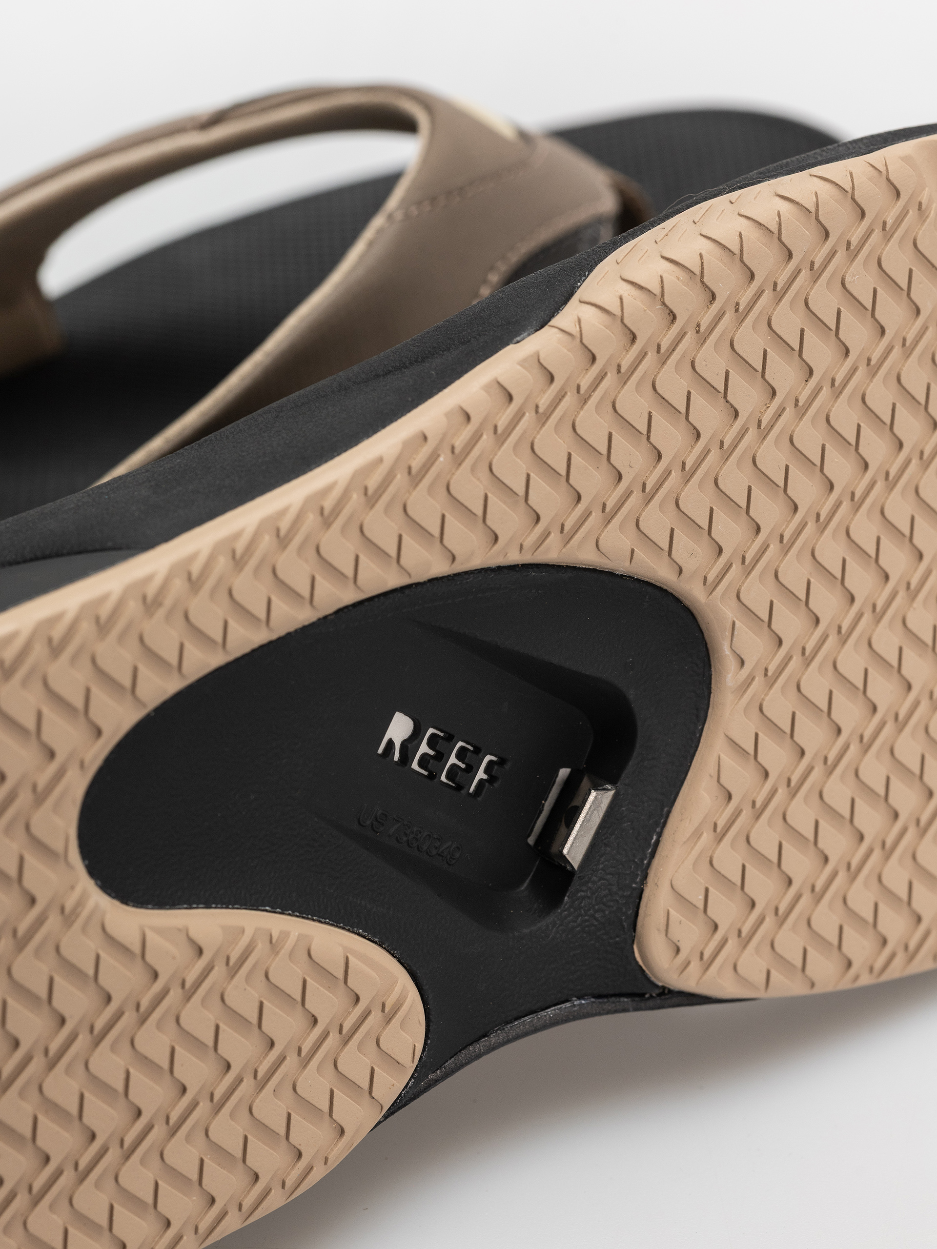 papuci de plajă Reef Fanning (fossil/raven)