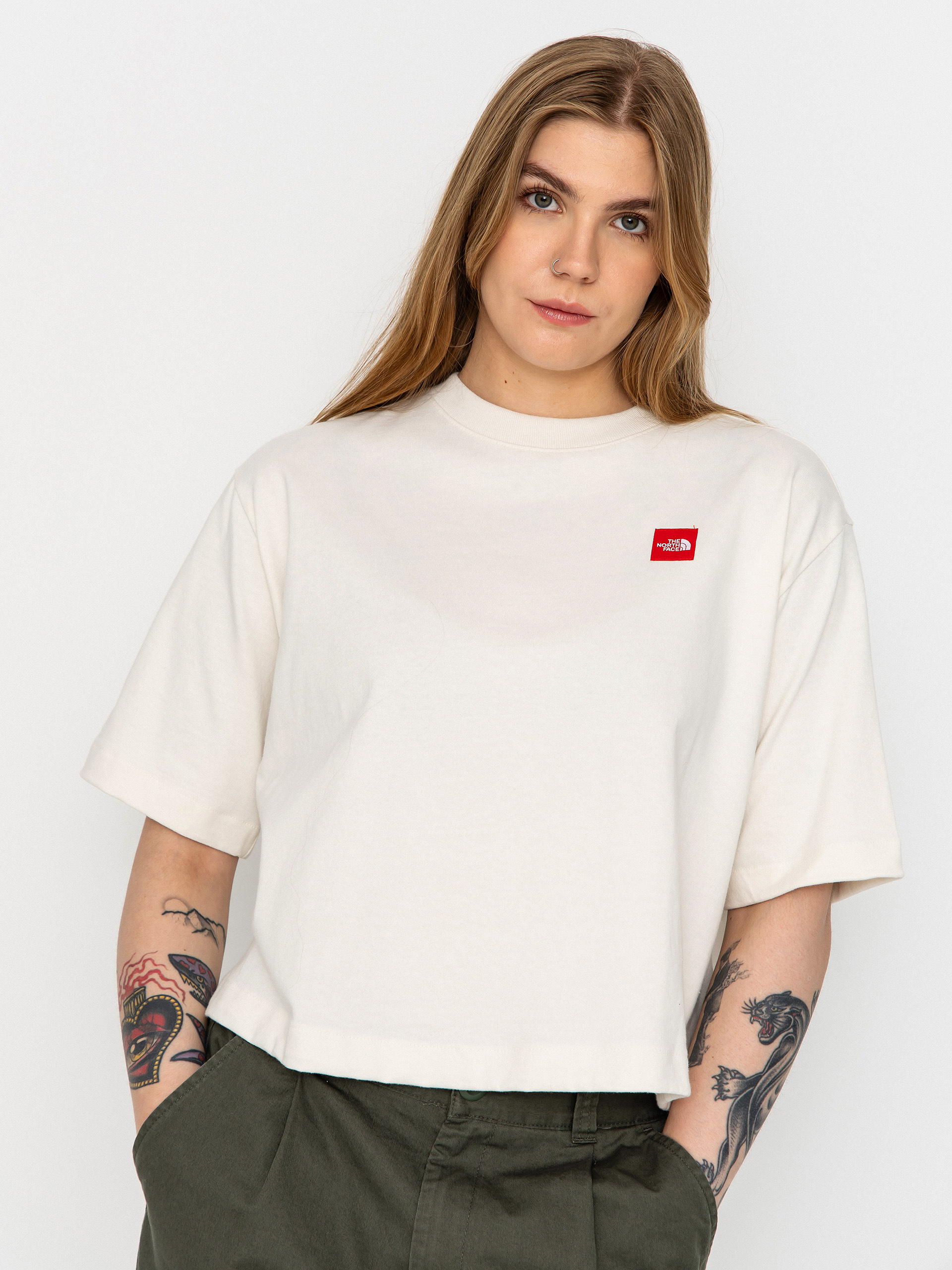 Tricou The North Face Tnf Red Box Boxy Wmn (white dune)
