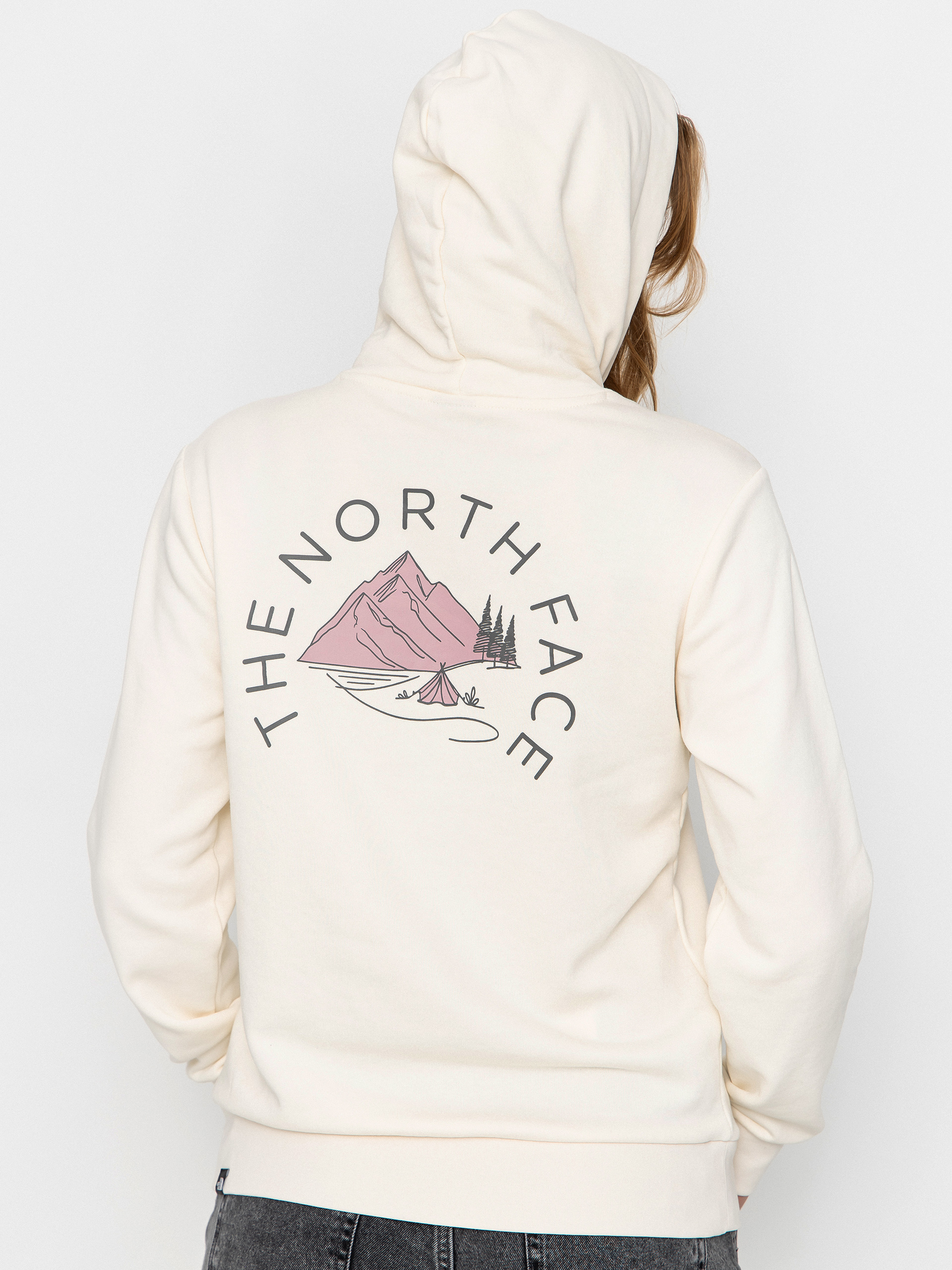Hanorac cu glugă The North Face Monte HD Wmn (white dune)