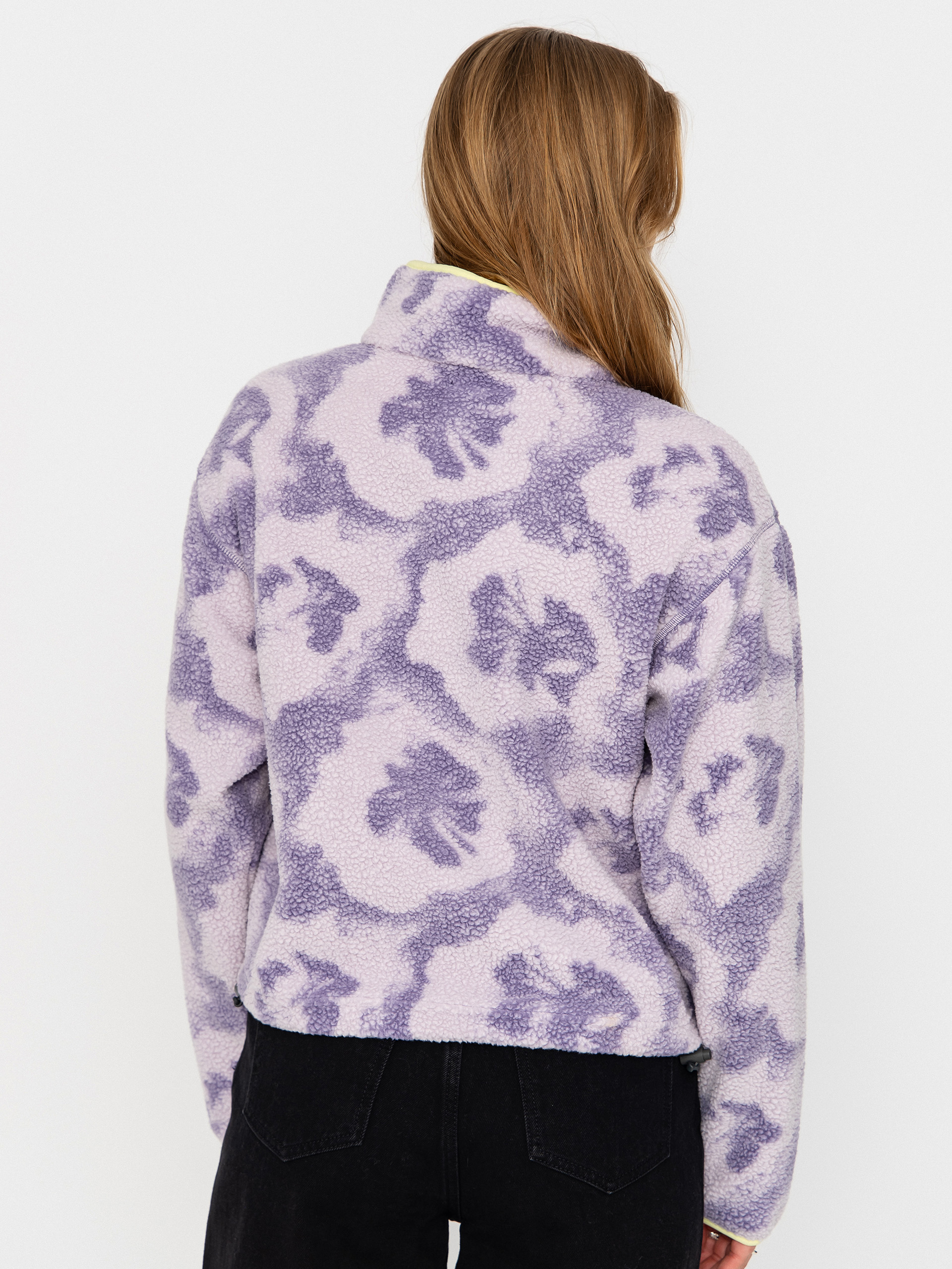 Pentru femei Hanorac din fleece Columbia Helvetia II Printed Cropped Half Snap (stormwatch/sprayflower)