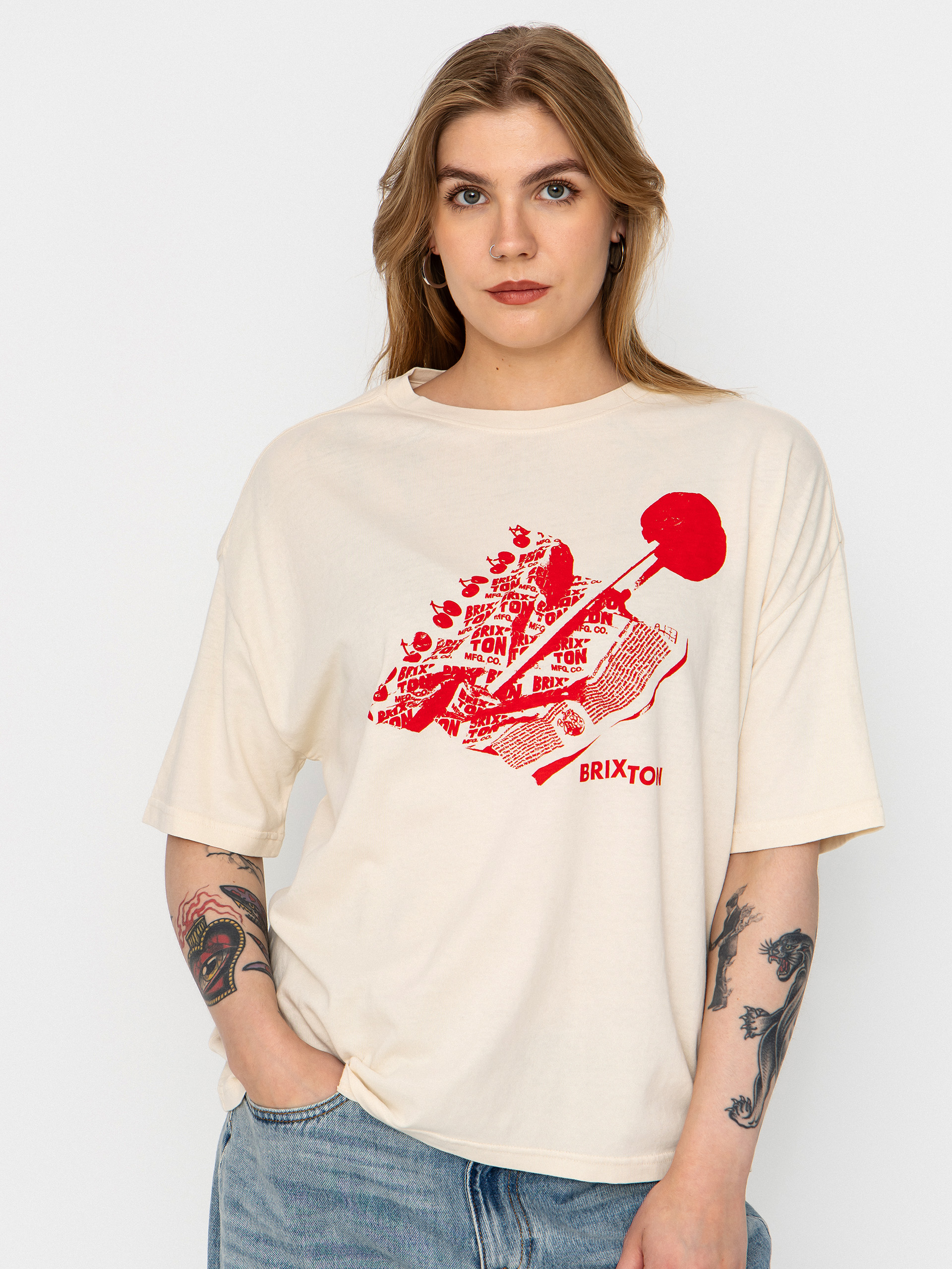 Tricou Brixton Sweet Treat Oversized Bf Wmn (whitecap)