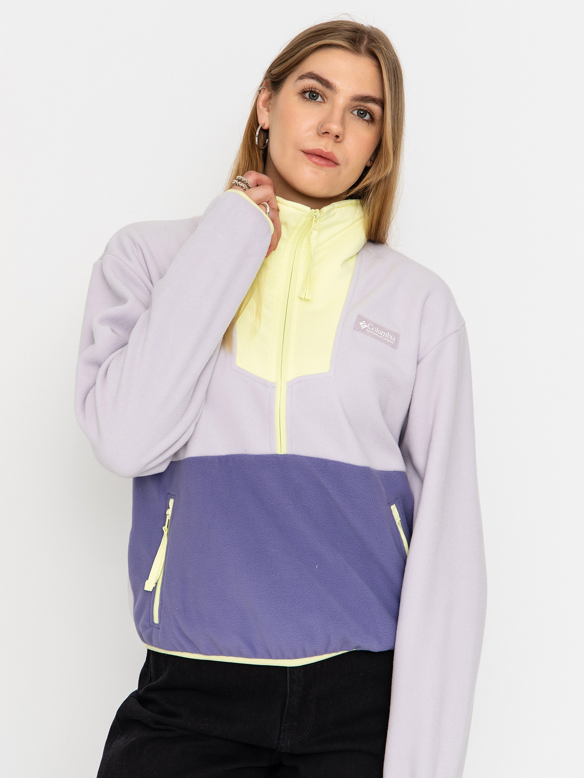 Hanorac din fleece Columbia Sequoia Grove 1/2 Zip Wmn (lavender pearl/stormwatch/citron haze)
