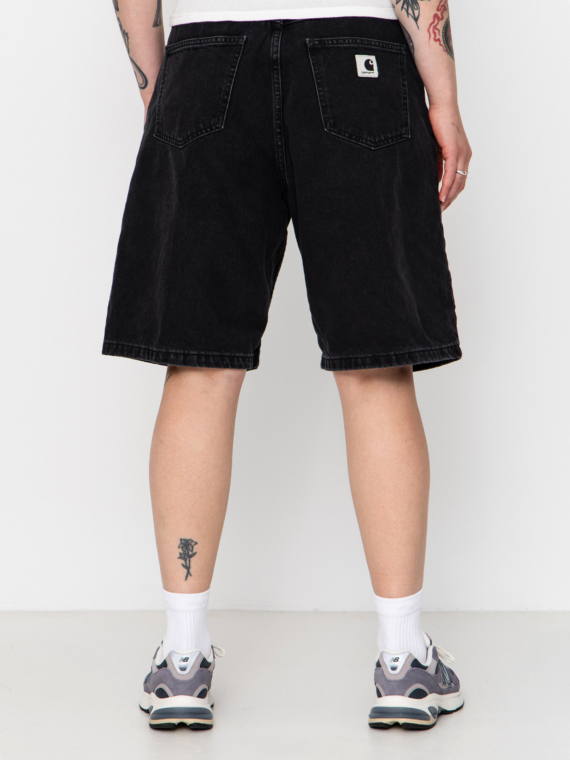 Pantaloni scurți Carhartt WIP Brandon Wmn (black stone washed)