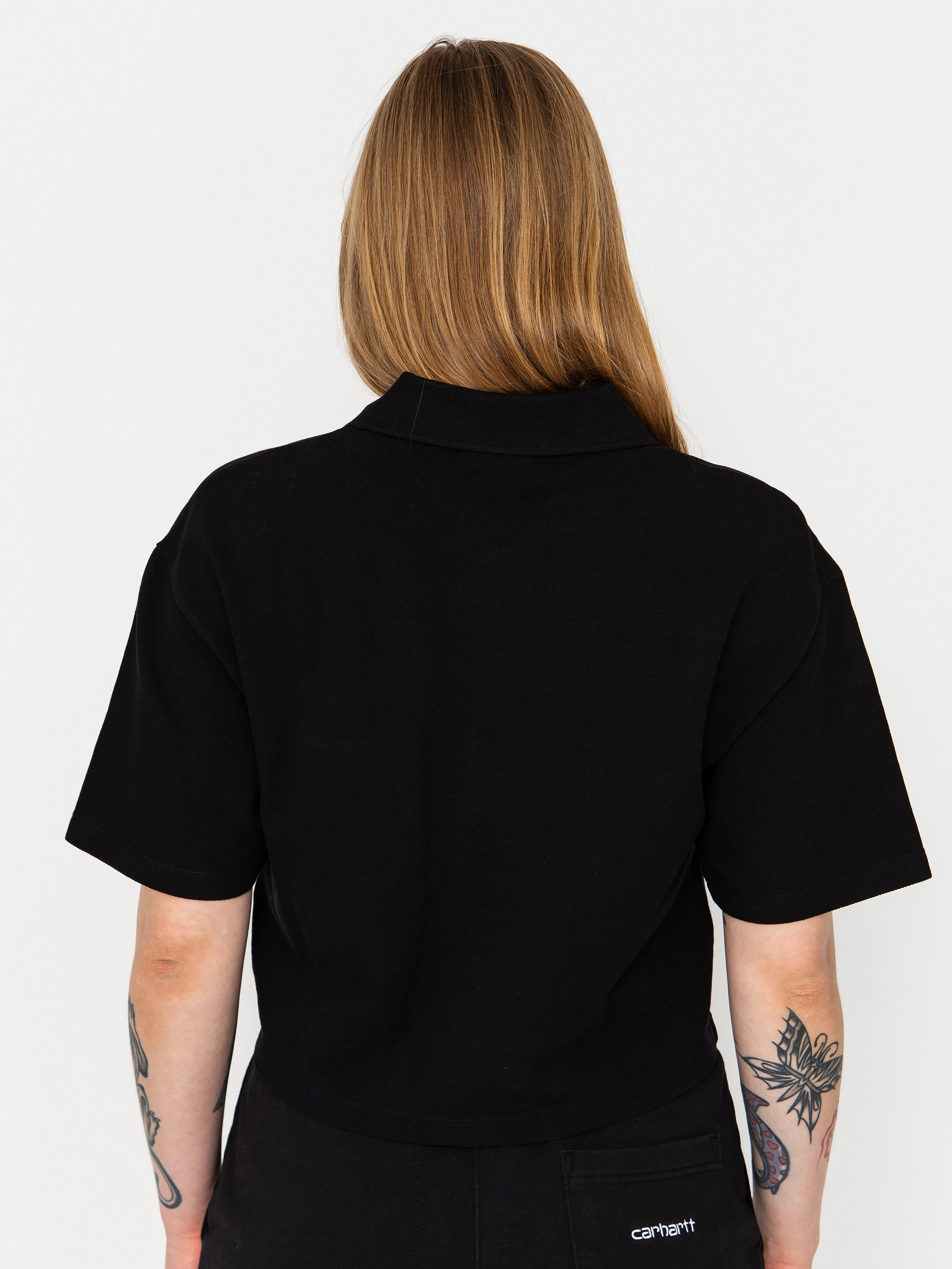 Tricou Carhartt WIP Script Polo Wmn (black/white)