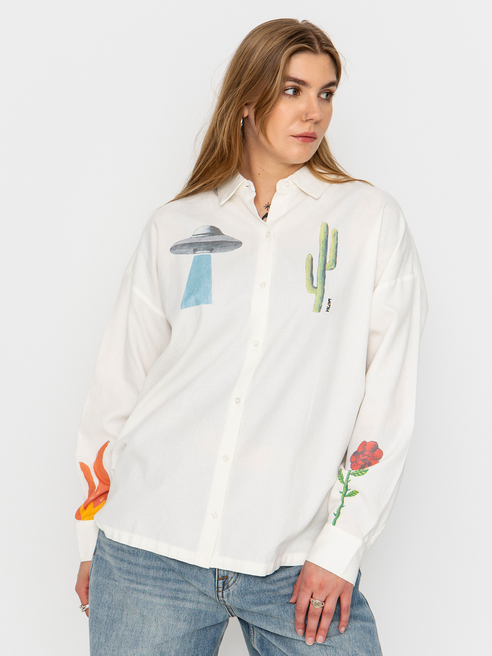 Cămașă Volcom Fa Mickey Mason Wmn (off white)