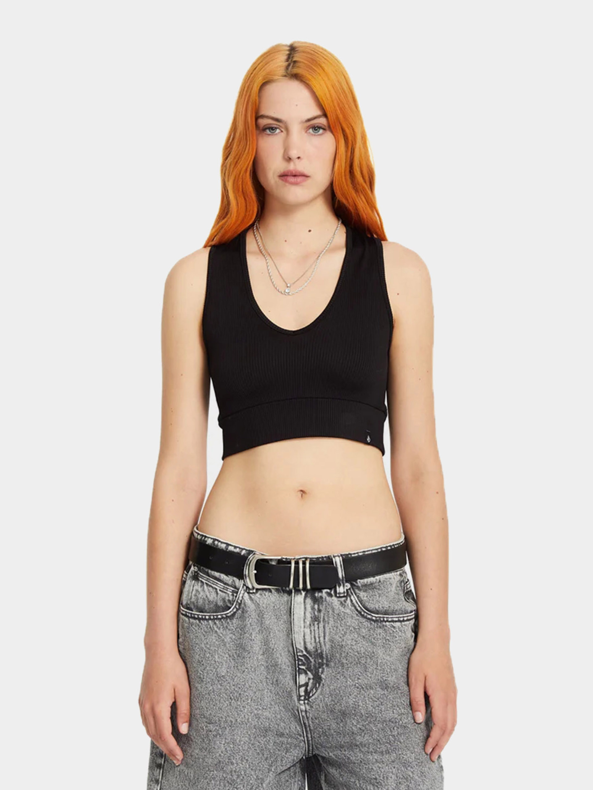 Tricou Volcom Gimmestank Rib Wmn (black)