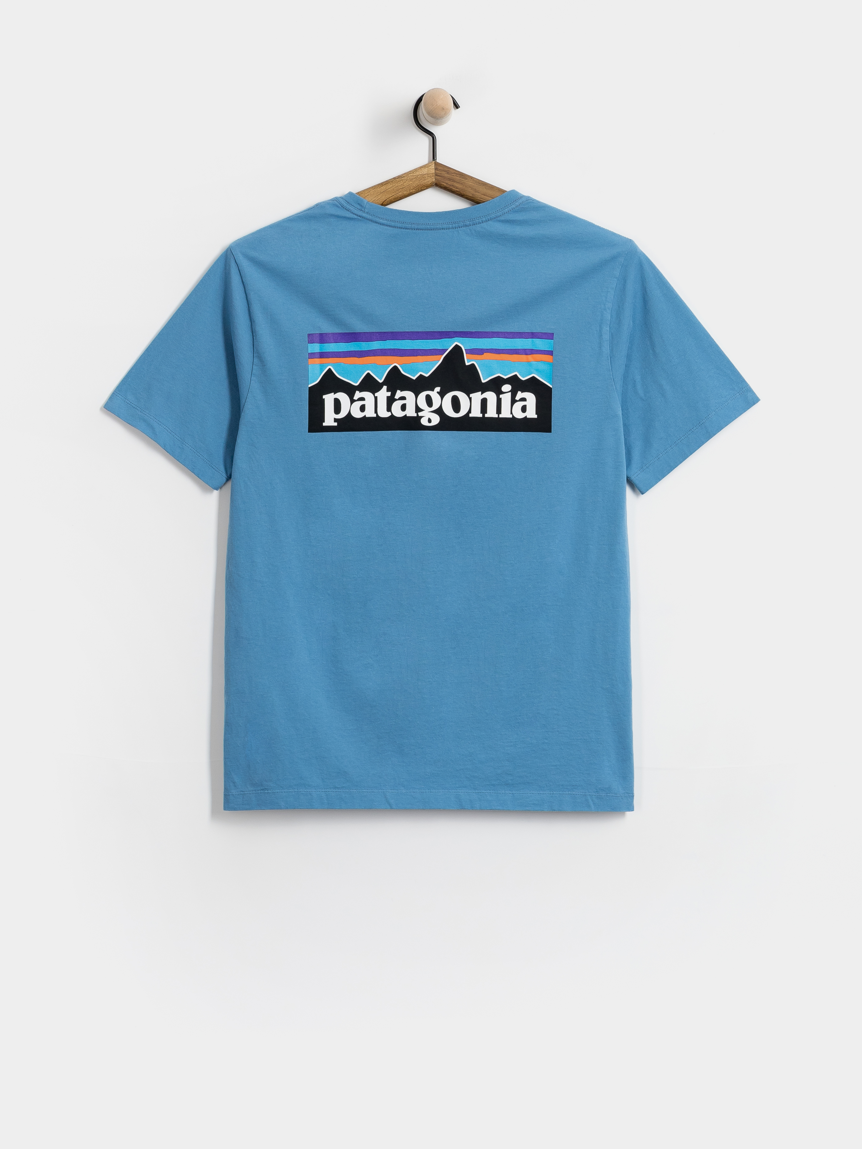 Tricou Patagonia P 6 Logo (shore blue)