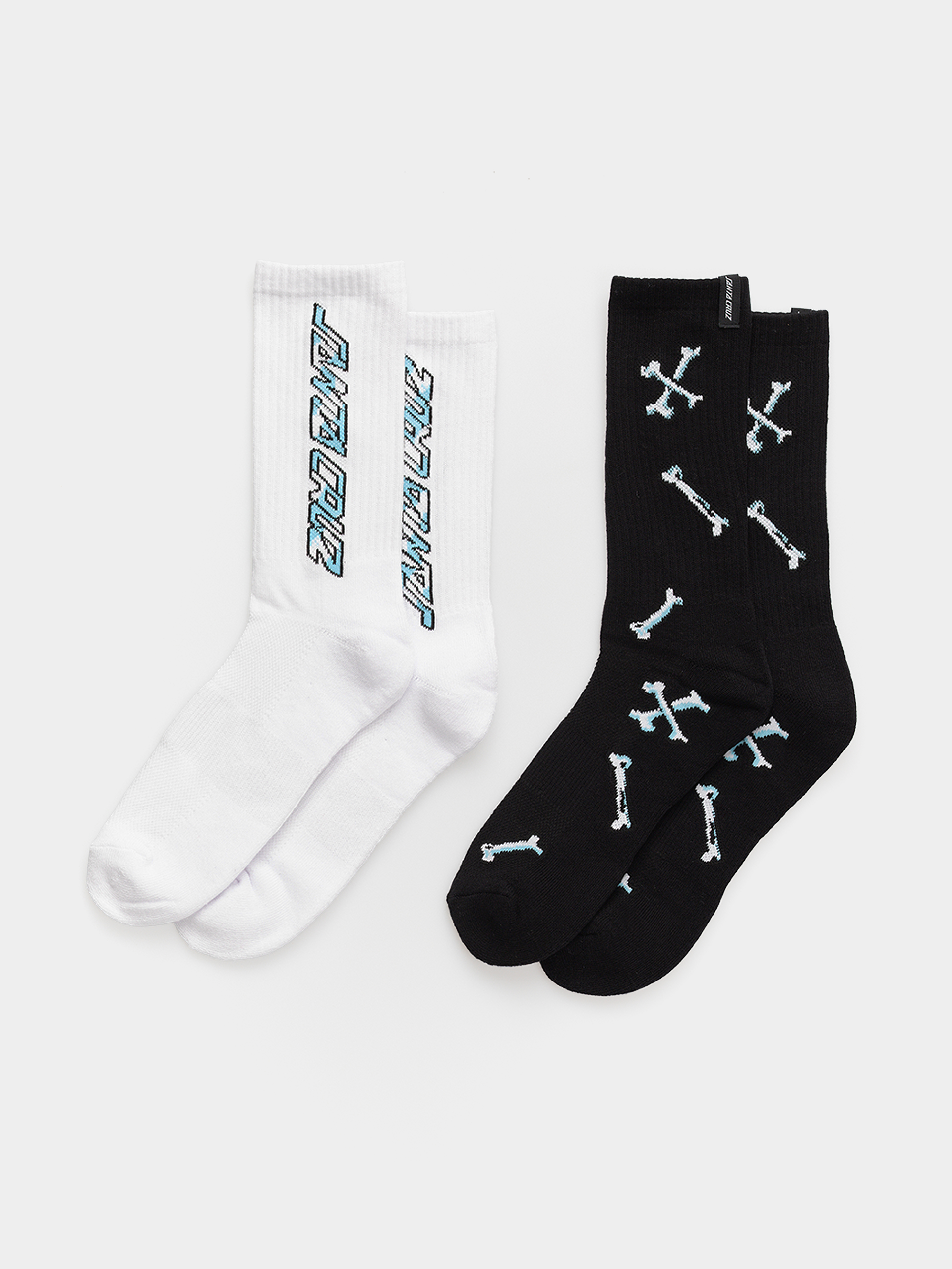 Șosete Santa Cruz Salba Bones 2pk (black & white)