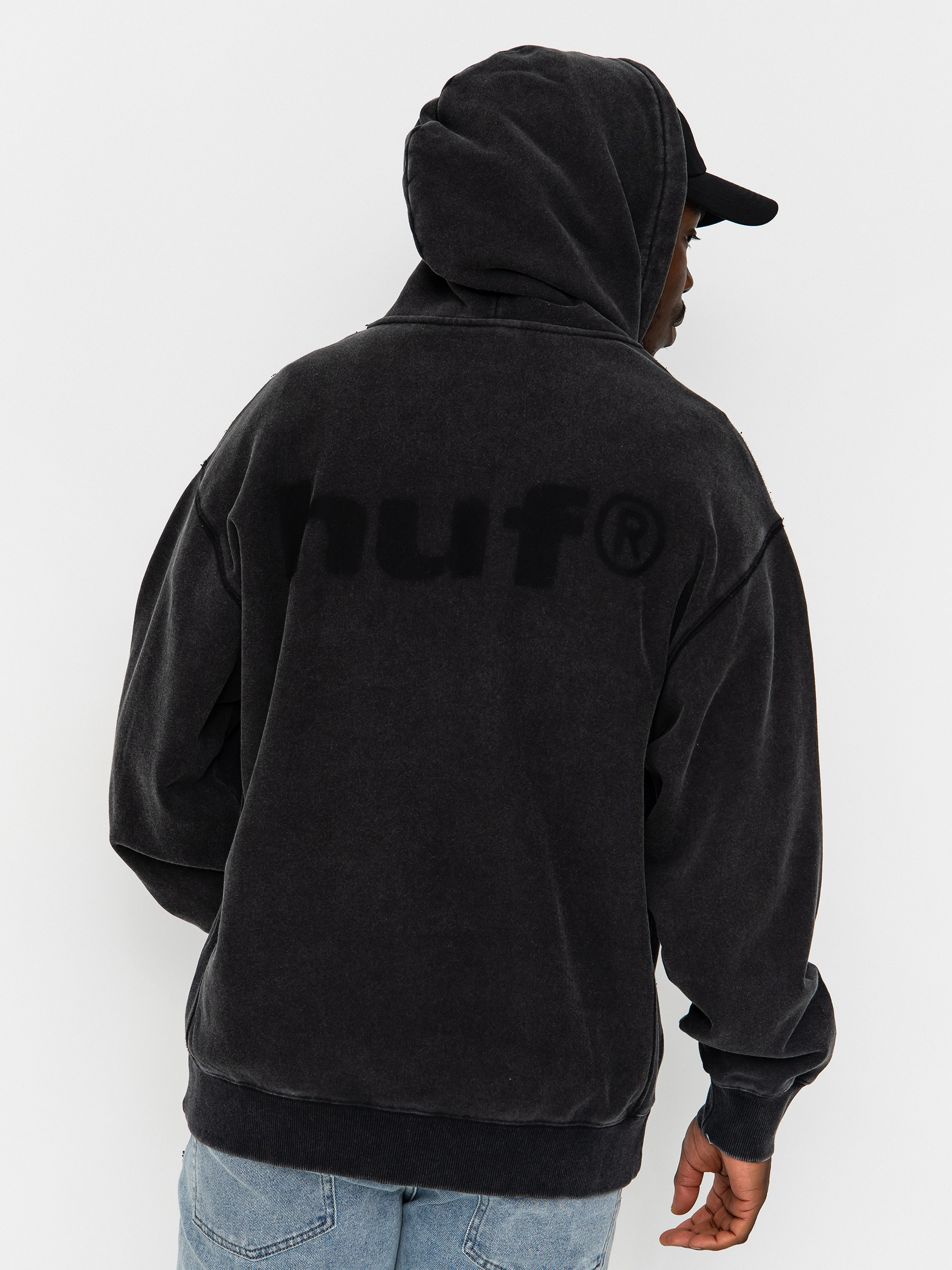 Hanorac cu glugă HUF Pacific Wash ZHD (black)