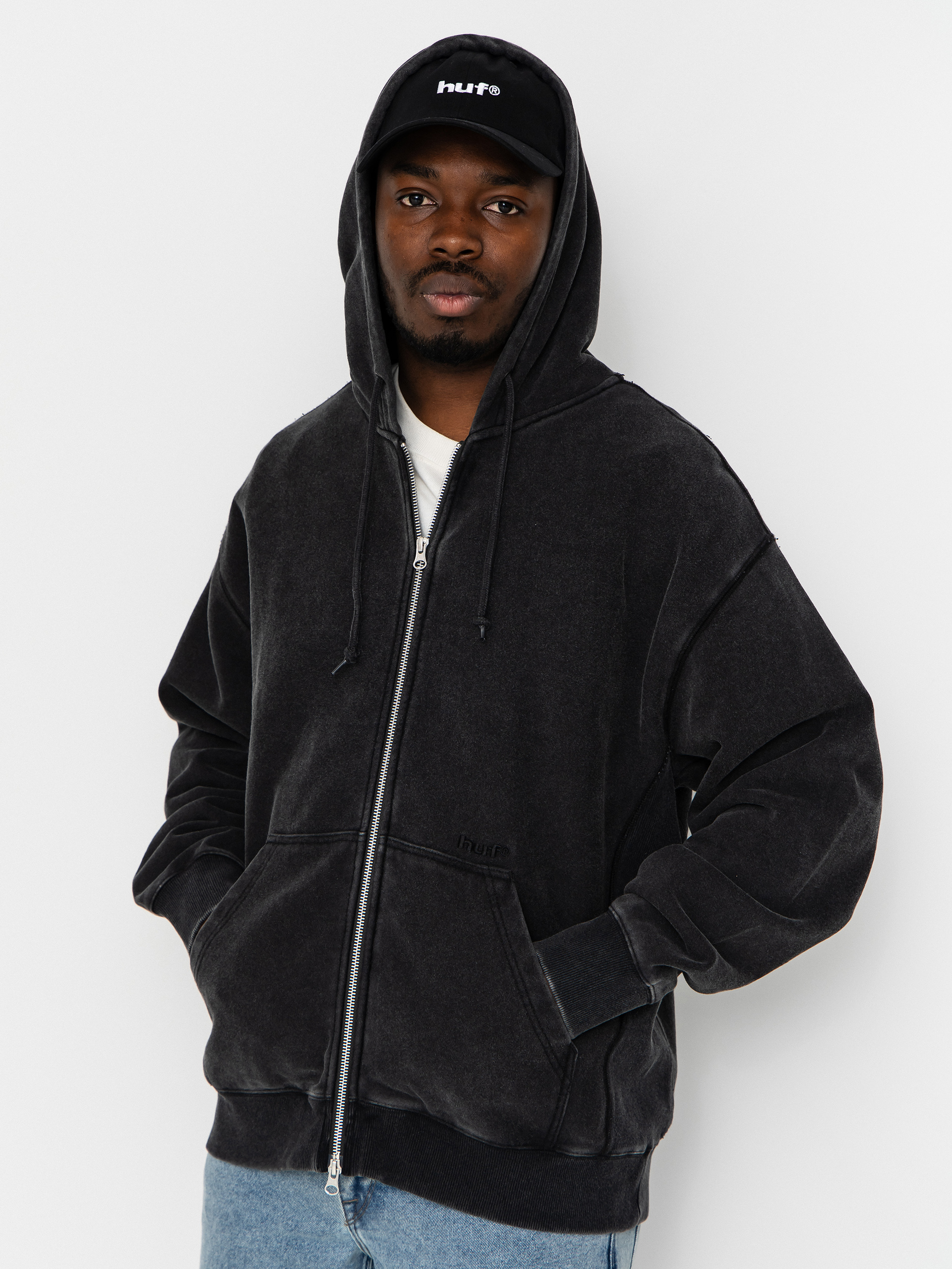 Hanorac cu glugă HUF Pacific Wash ZHD (black)