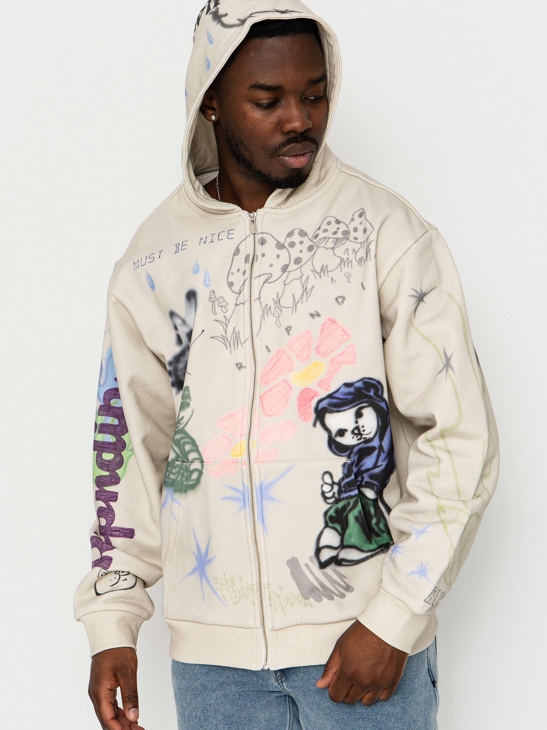 Hanorac cu glugă RipNDip Goosebumps ZHD (bone)