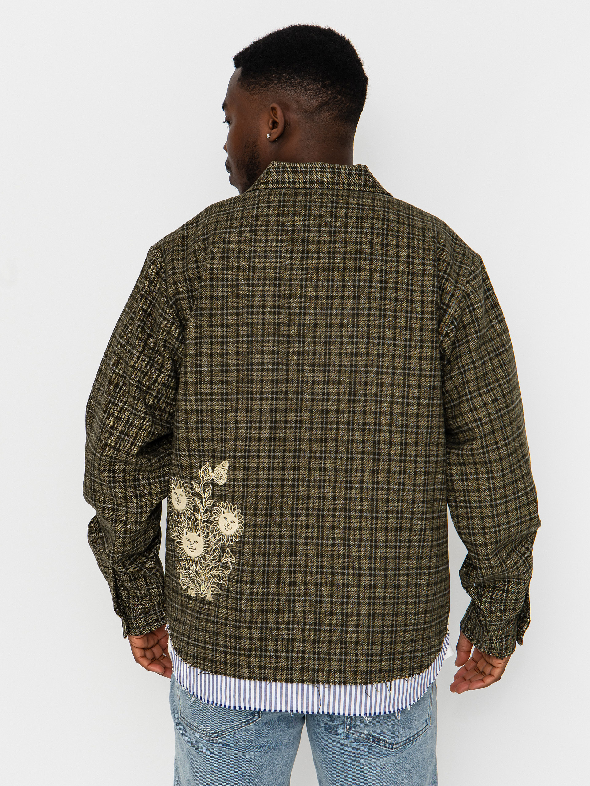 Geacă RipNDip Where The Flowers Bloom Flannel (olive)