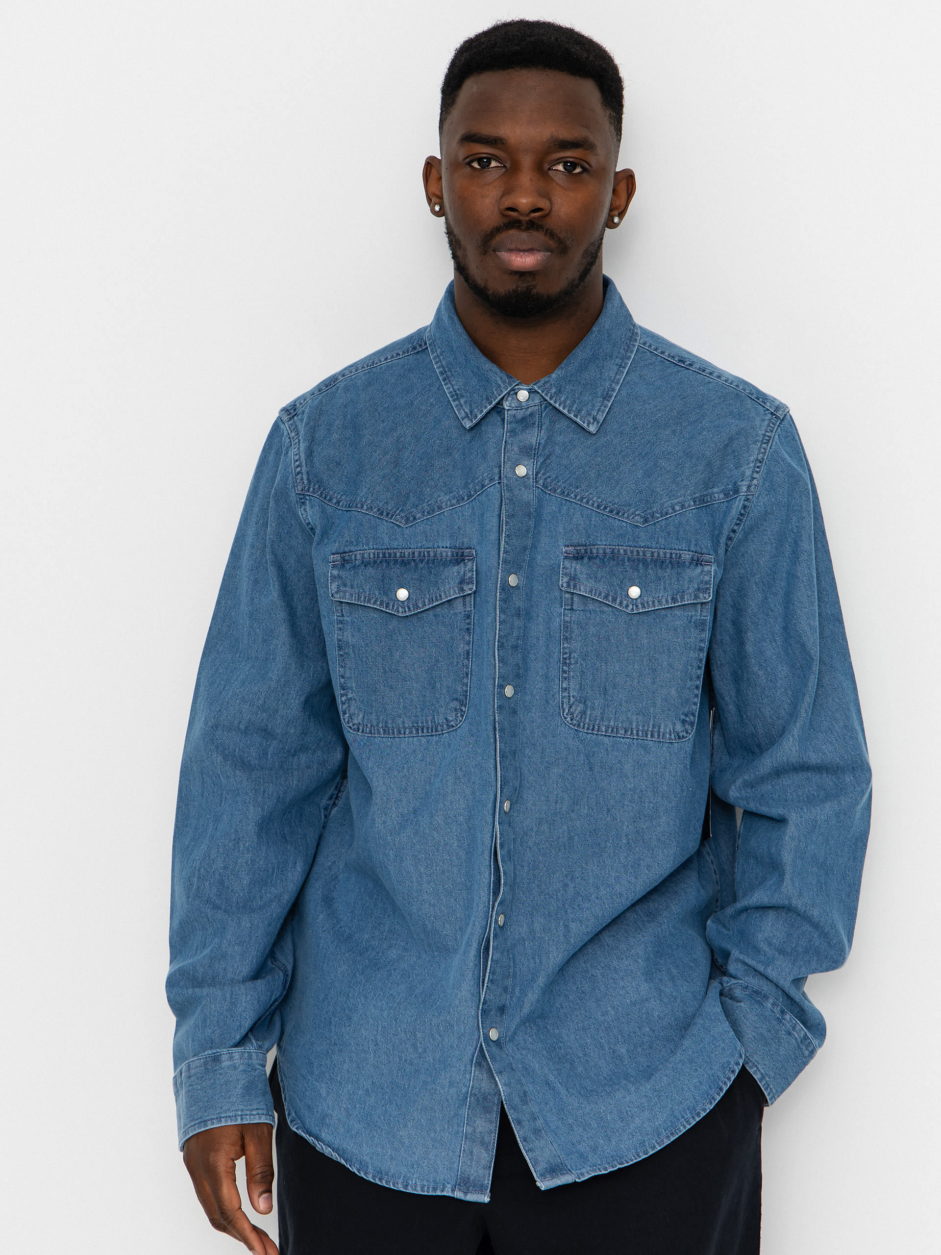 Cu0103mau0219u0103 Brixton Waylon Lw Overshirt (med wash chambrey)