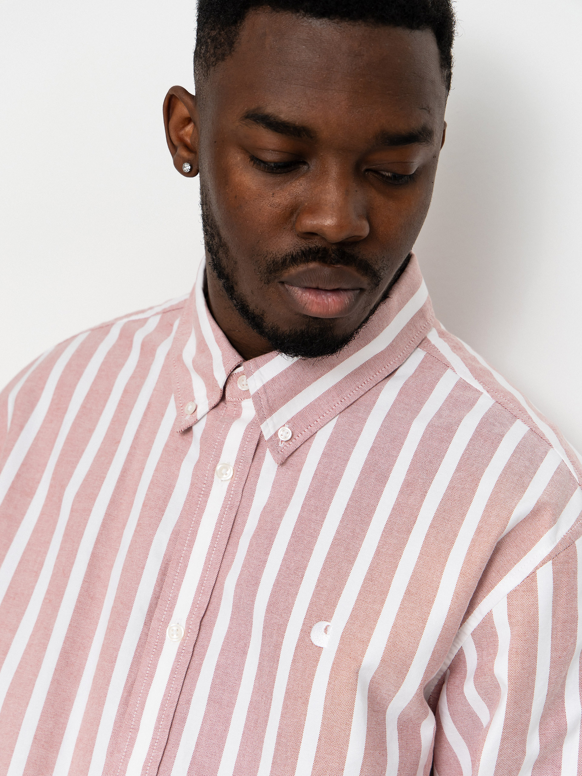 Cămașă Carhartt WIP Deven (deven stripe/oxide red/white)